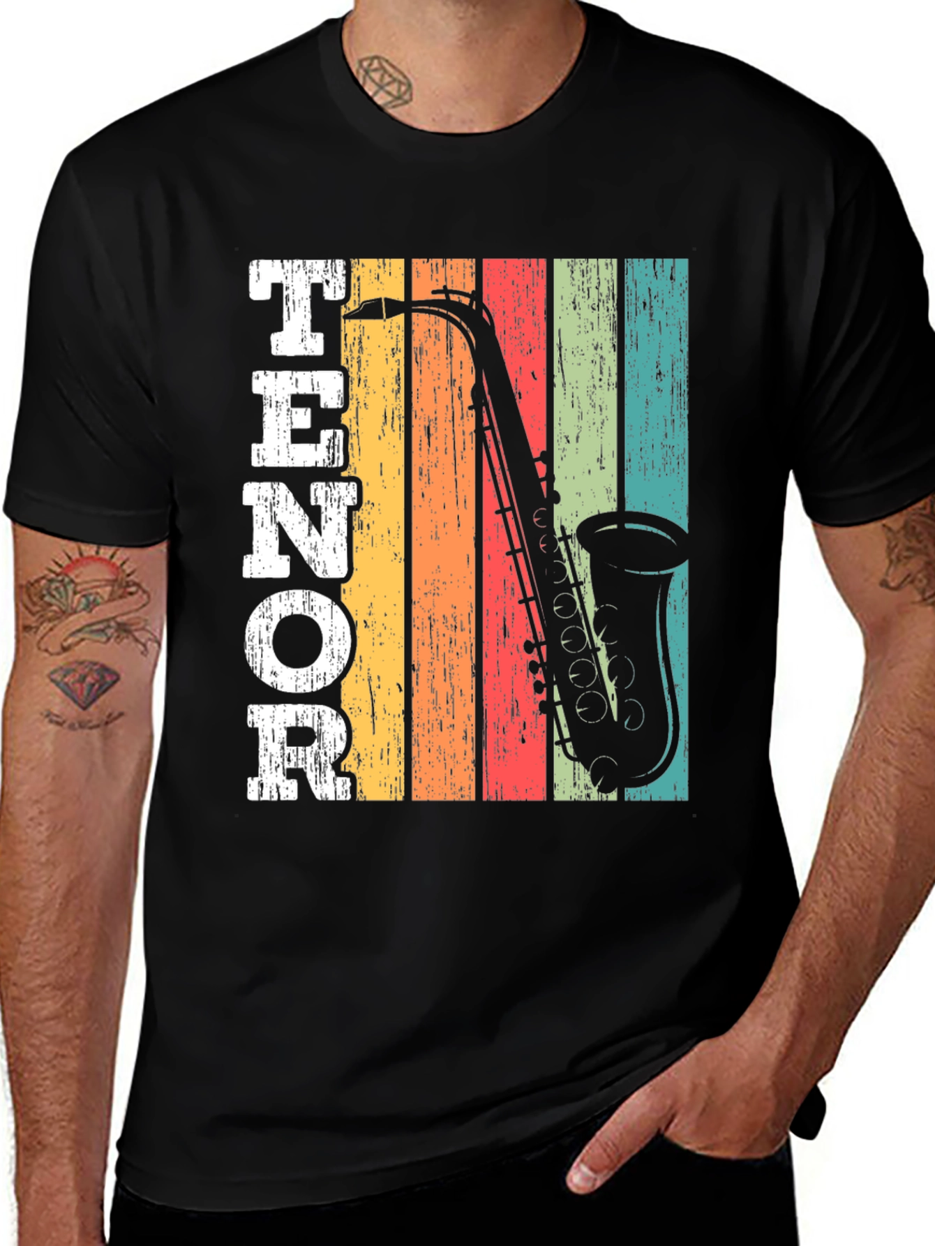Retro Tenor Saxophone Music T-Shirt