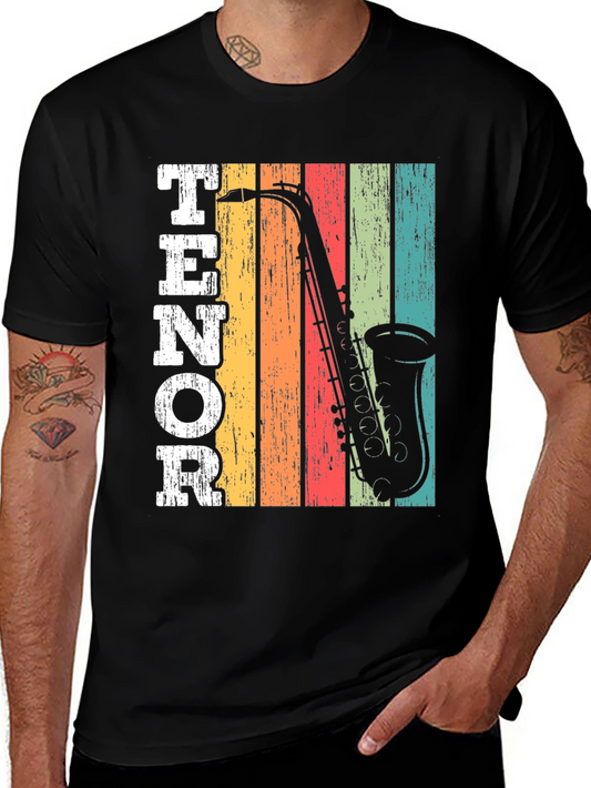 Retro Tenor Saxophone Music T-Shirt