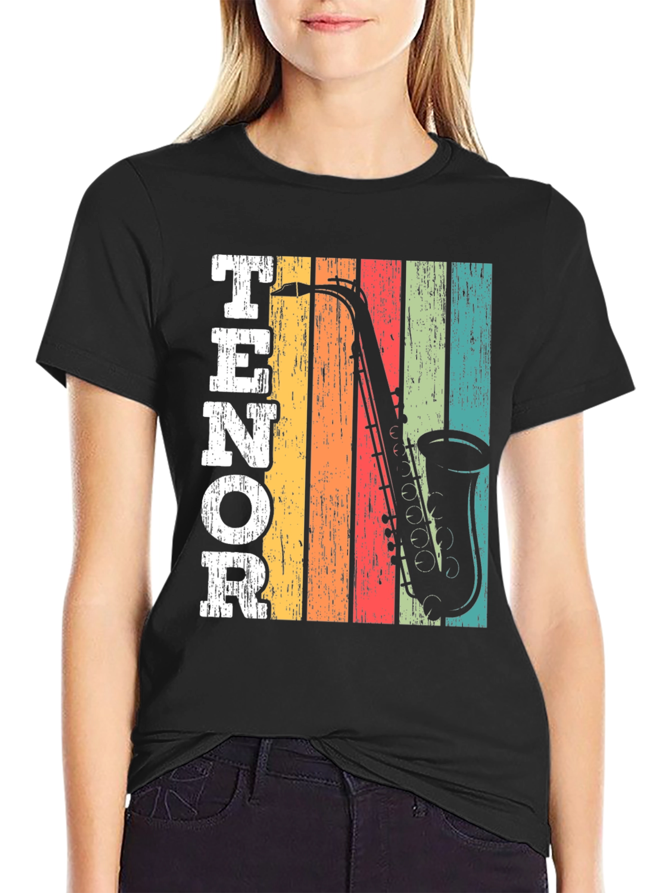 Retro Tenor Saxophone Music T-Shirt