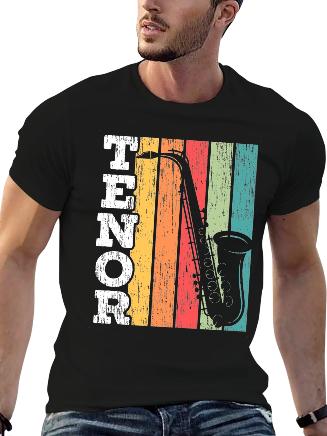 Retro Tenor Saxophone Music T-Shirt