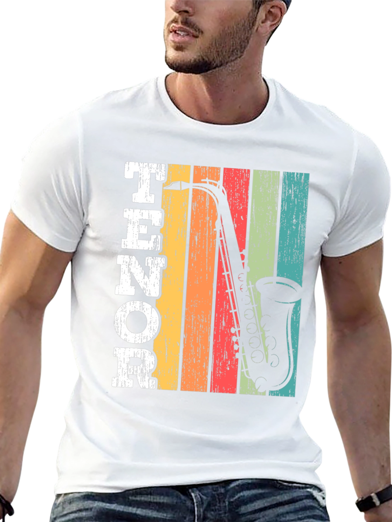Retro Tenor Saxophone Music T-Shirt