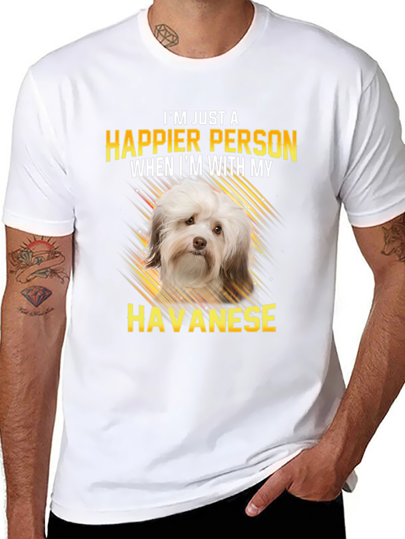Havanese Dog Lover T-Shirt - Happier Person Tee