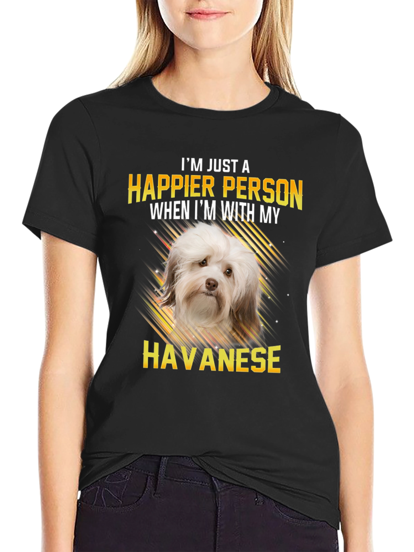 Havanese Dog Lover T-Shirt - Happier Person Tee