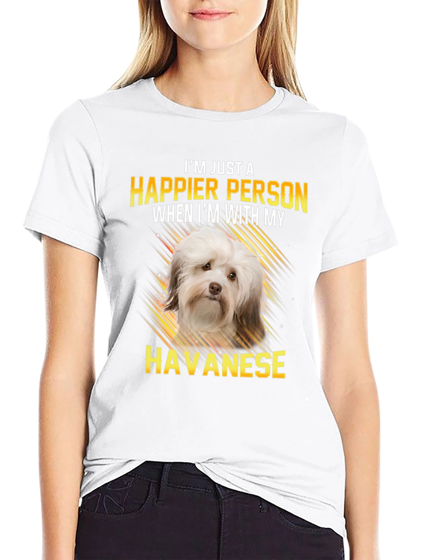 Havanese Dog Lover T-Shirt - Happier Person Tee