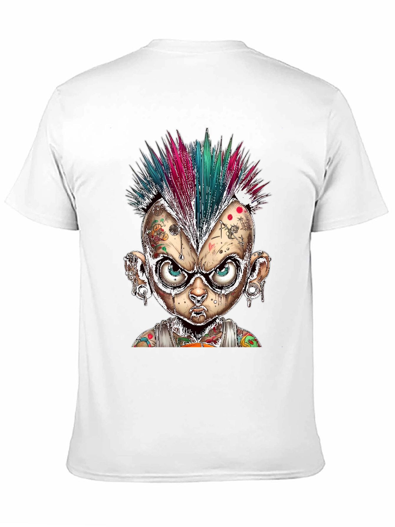 Edgy Punk Cartoon Character Graphic Tee