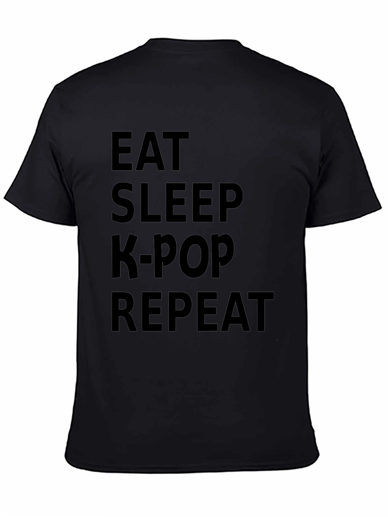Eat Sleep K-Pop Repeat Black Graphic Tee