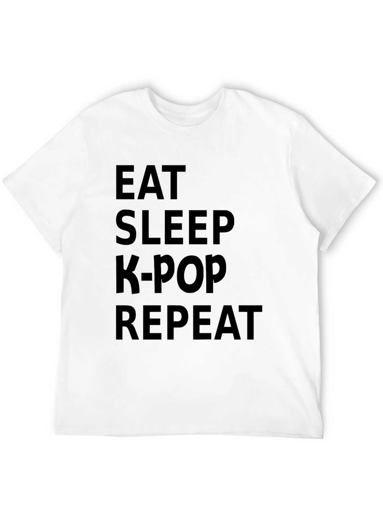Eat Sleep K-Pop Repeat Black Graphic Tee