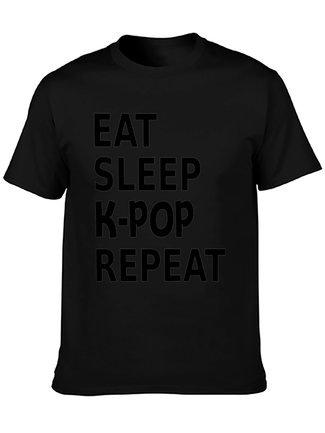 Eat Sleep K-Pop Repeat Black Graphic Tee