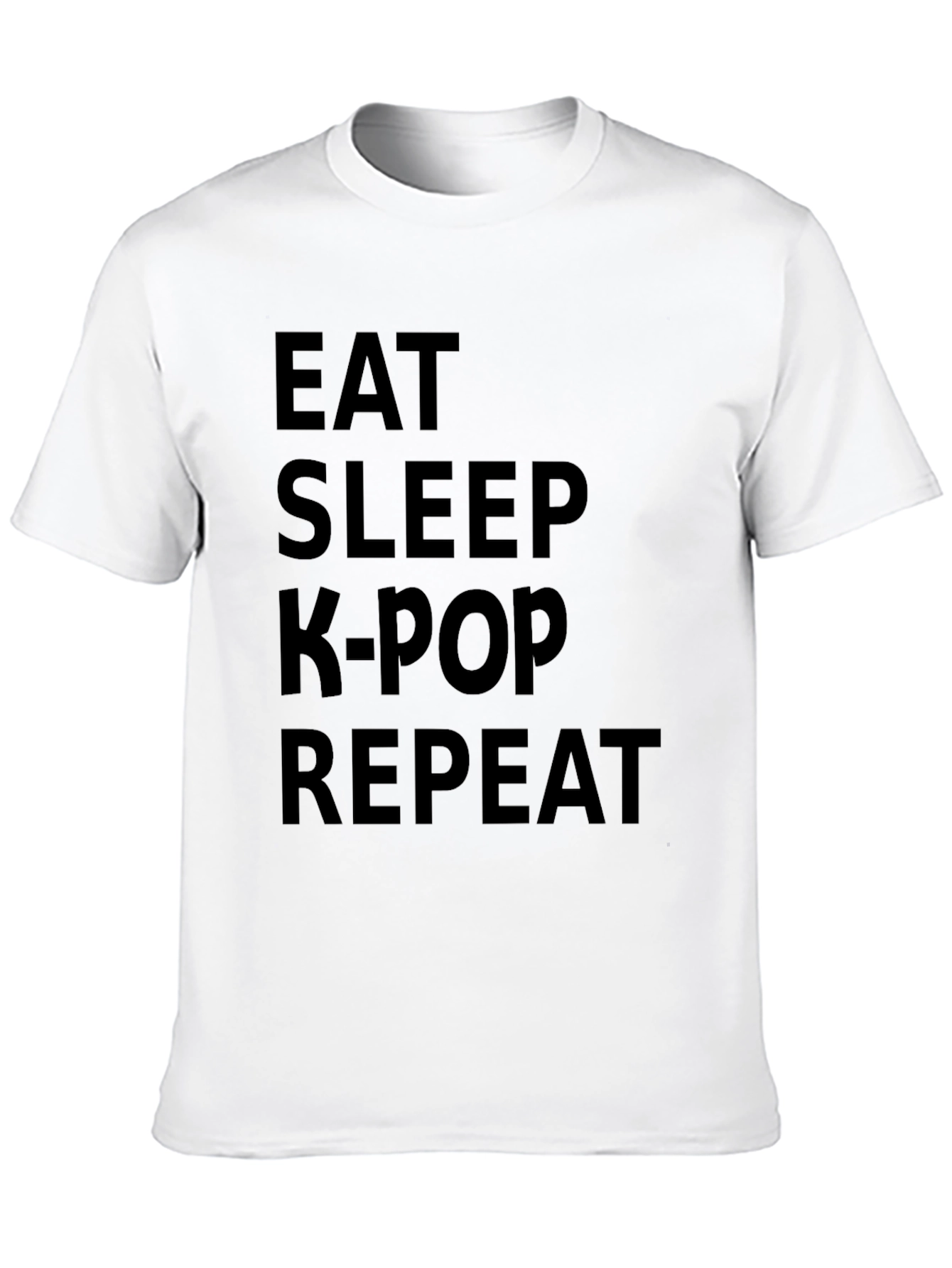 Eat Sleep K-Pop Repeat Black Graphic Tee