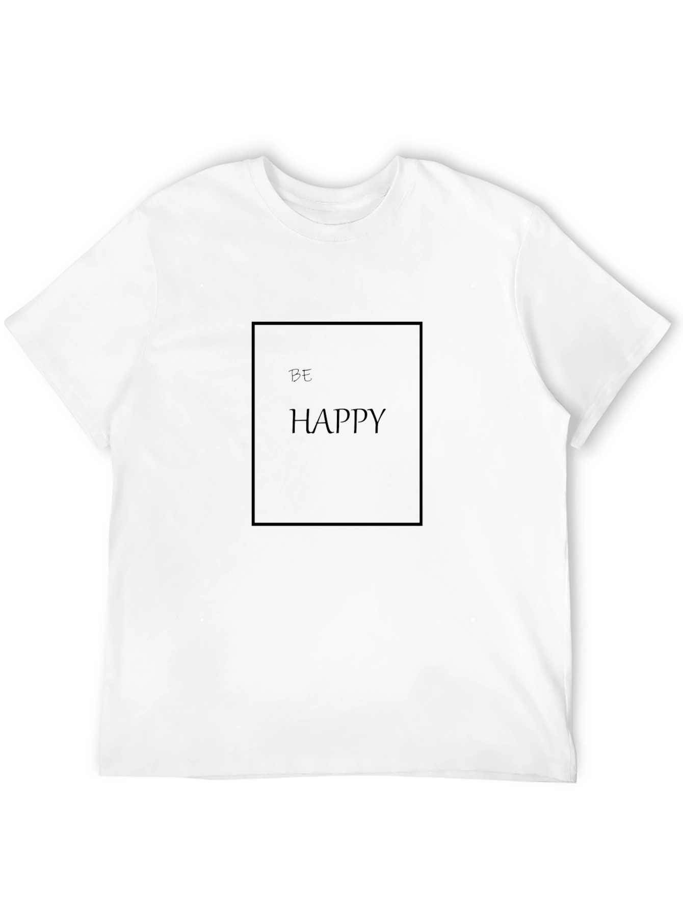 Be Happy Graphic Print Black Tee