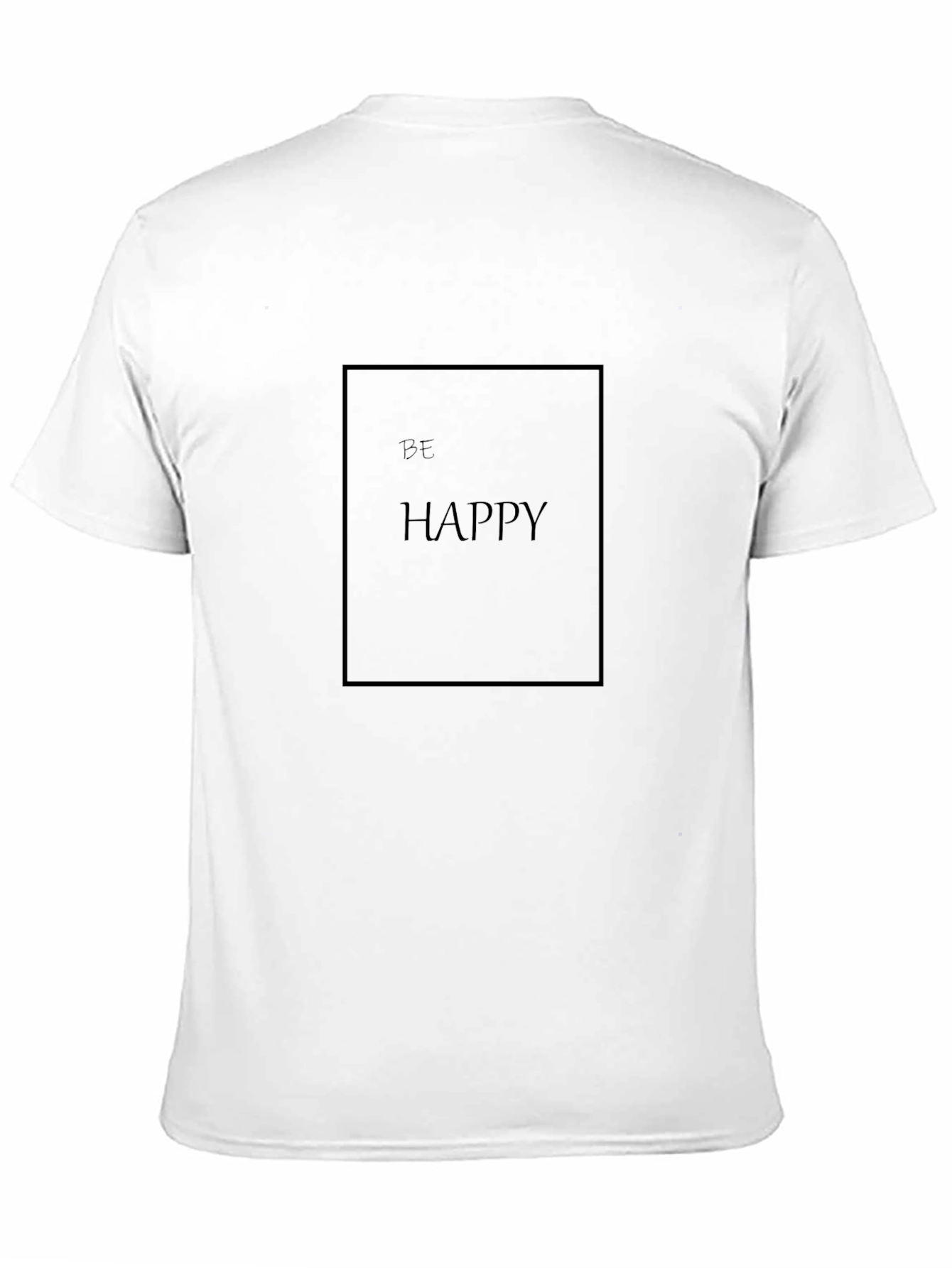 Be Happy Graphic Print Black Tee