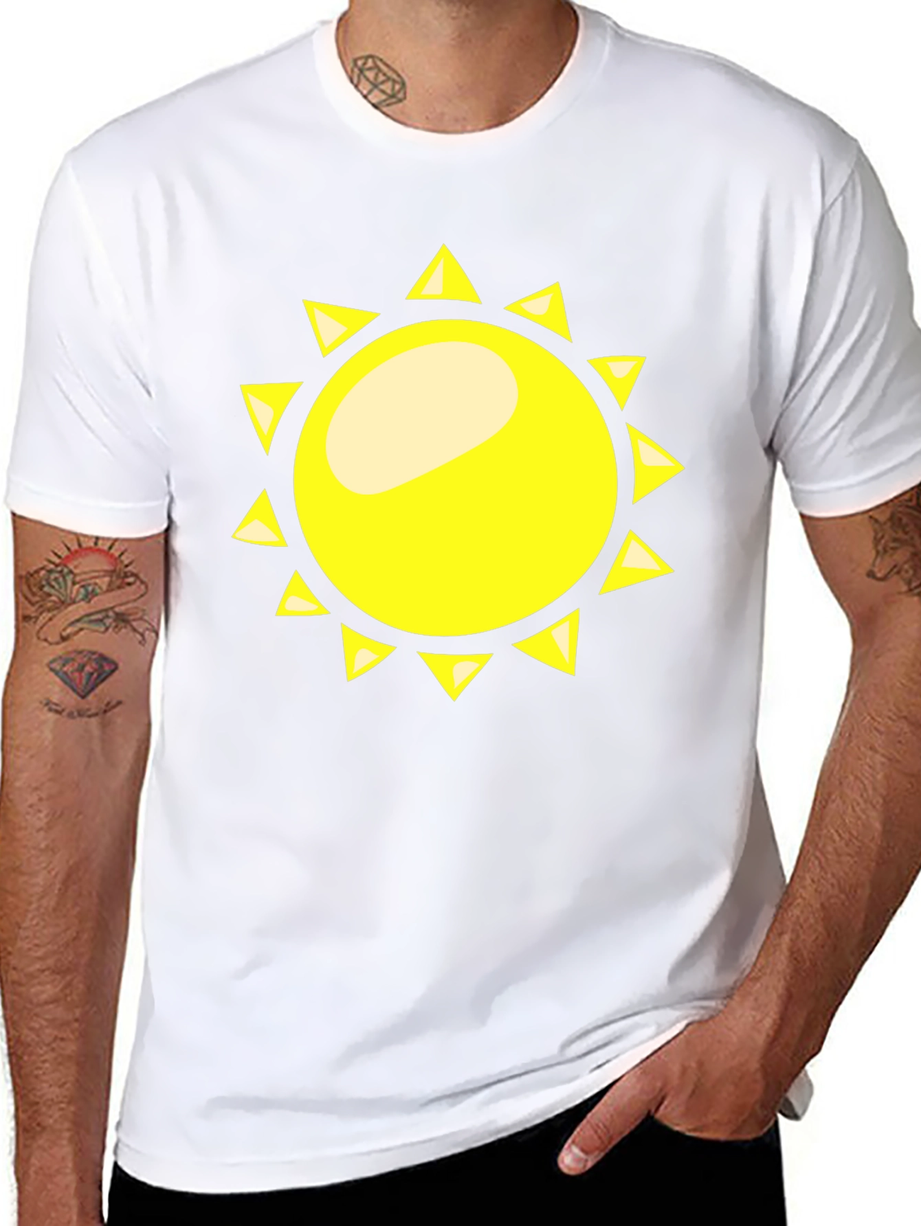 Sunny Graphic Tee - Black Cotton T-Shirt