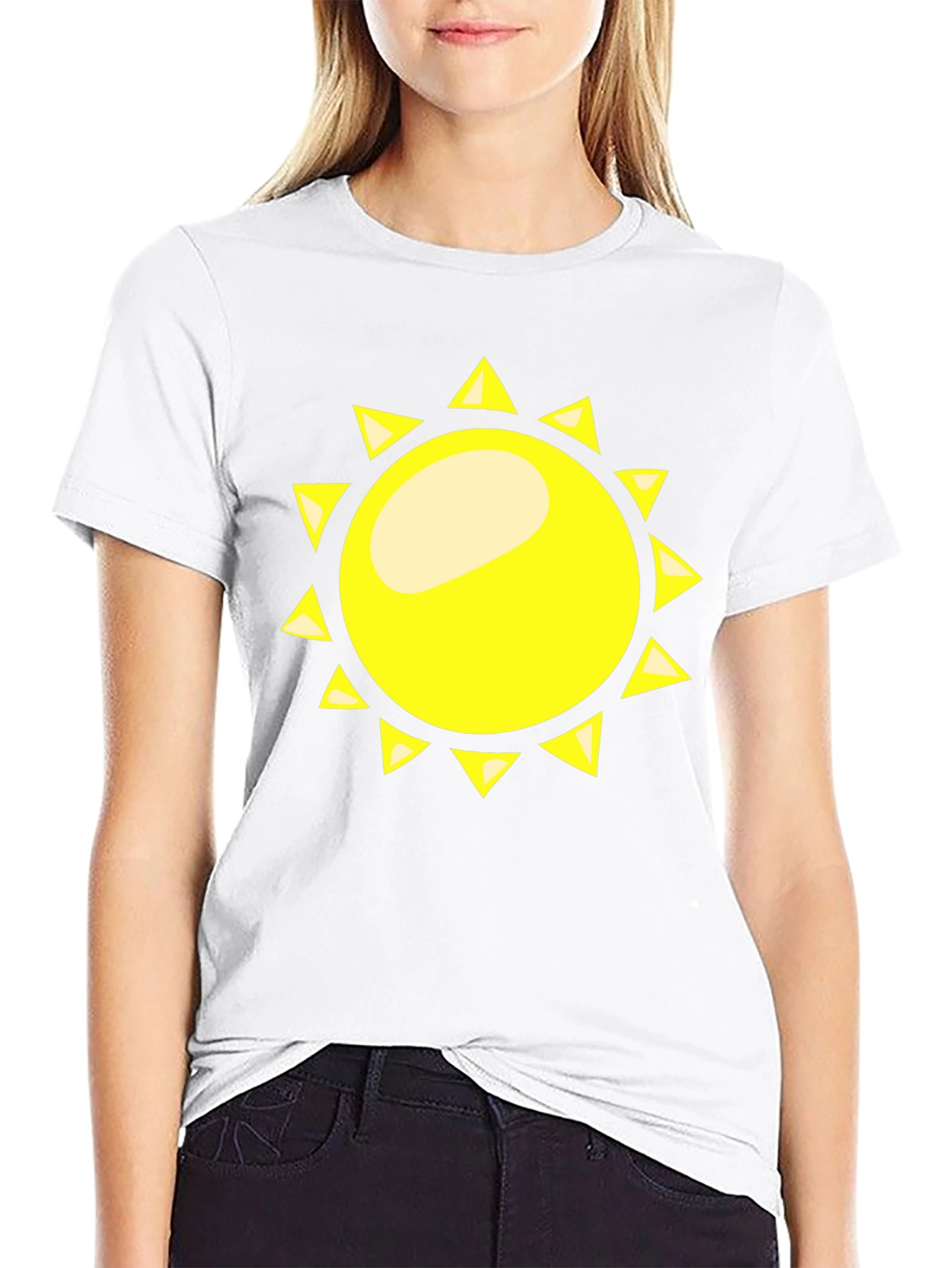Sunny Graphic Tee - Black Cotton T-Shirt