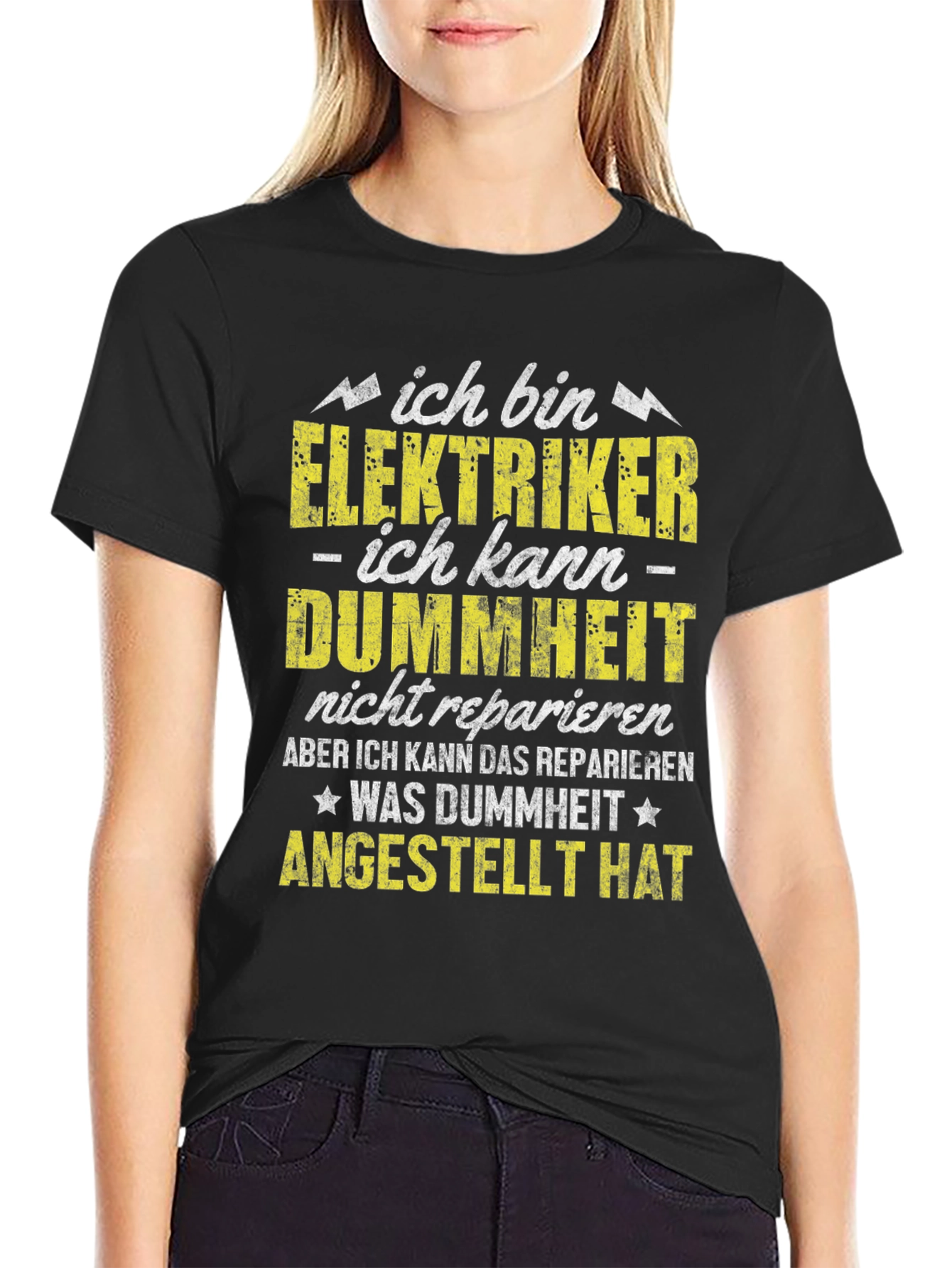 Electrician Humor Graphic T-Shirt - German Text