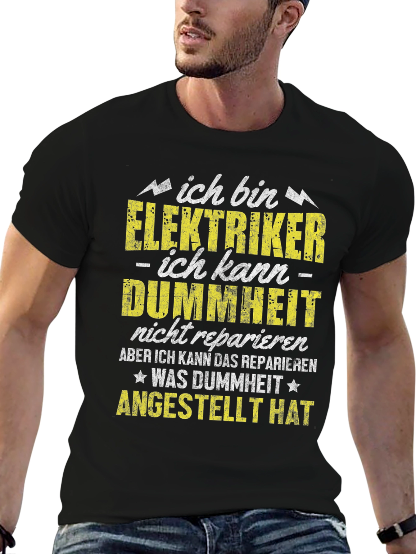 Electrician Humor Graphic T-Shirt - German Text