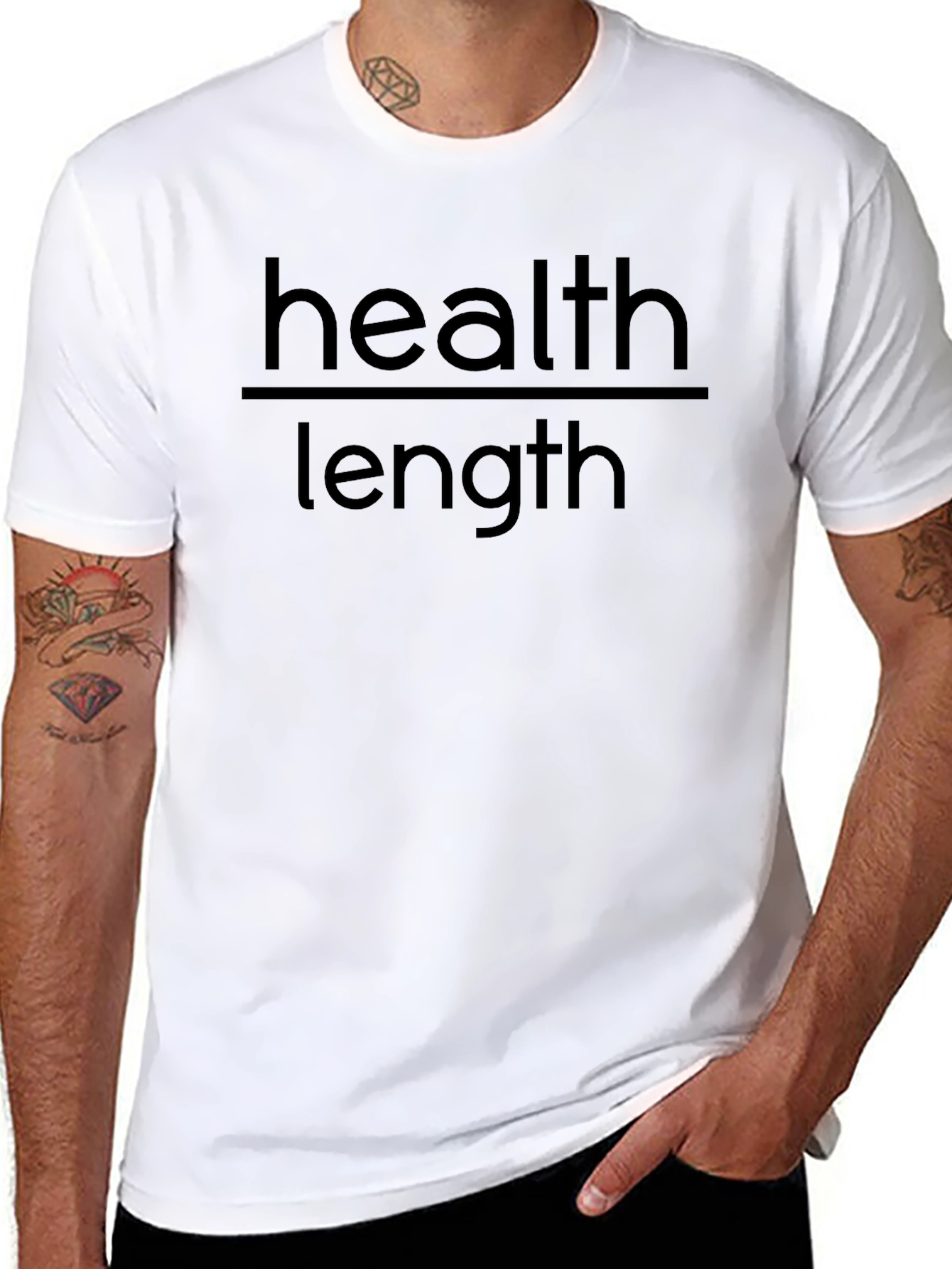 Health Over Length Black Graphic Tee