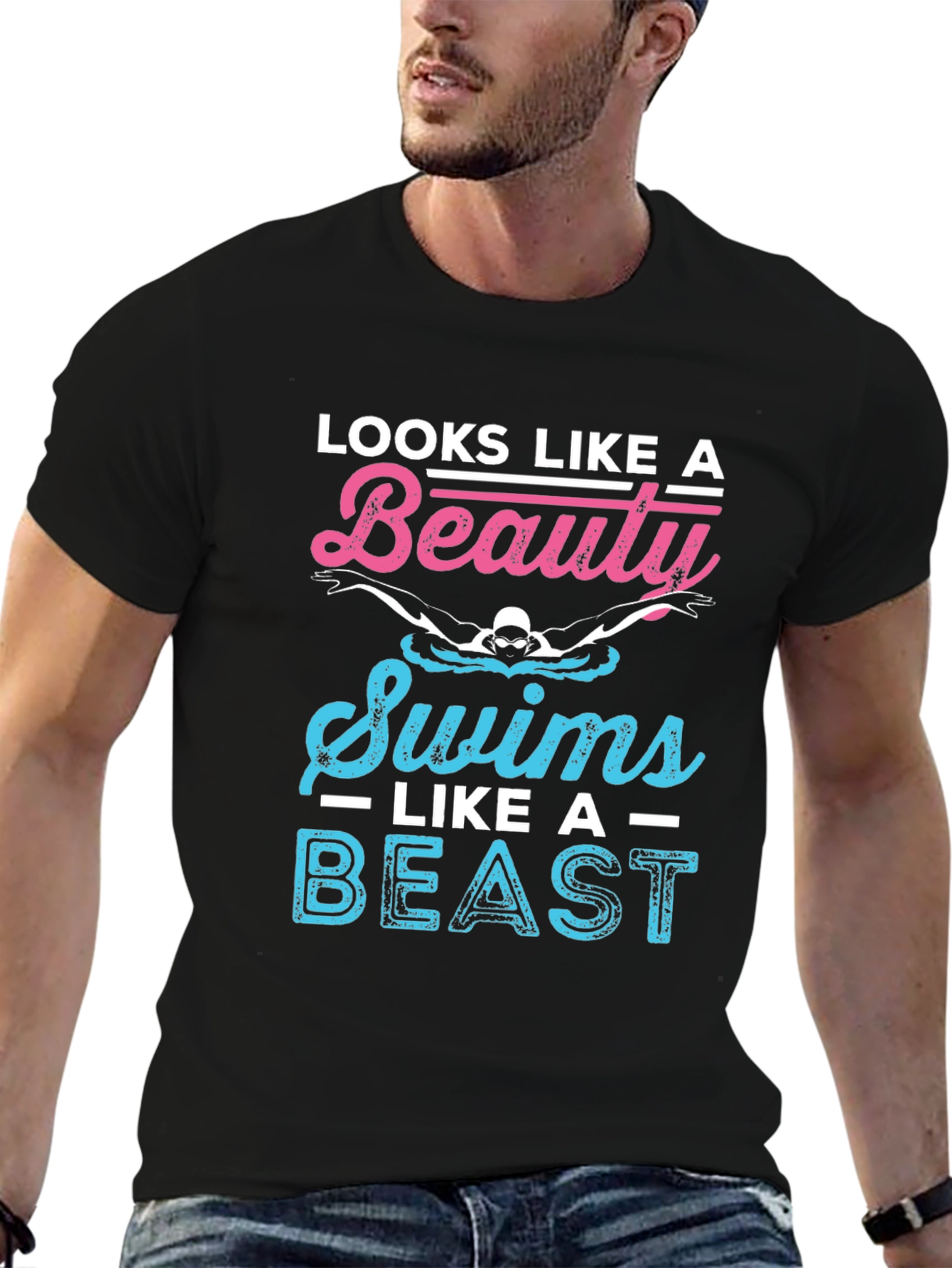 Beauty & Beast Swimmer Graphic T-Shirt