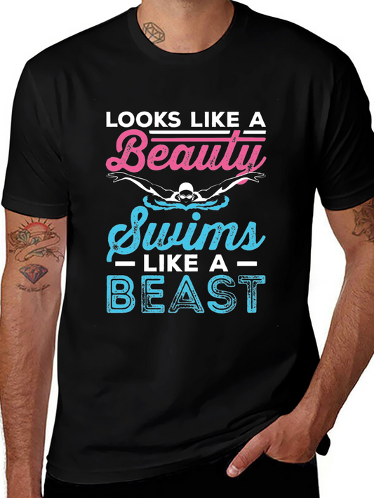 Beauty & Beast Swimmer Graphic T-Shirt
