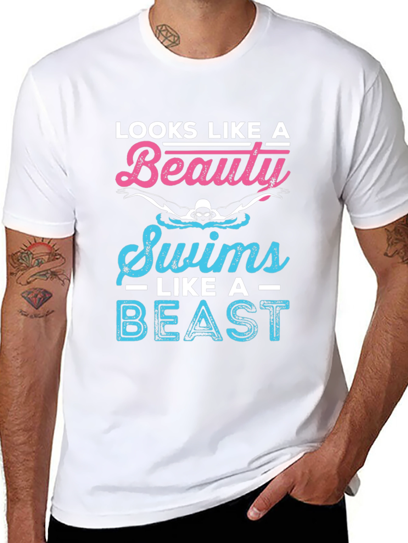 Beauty & Beast Swimmer Graphic T-Shirt