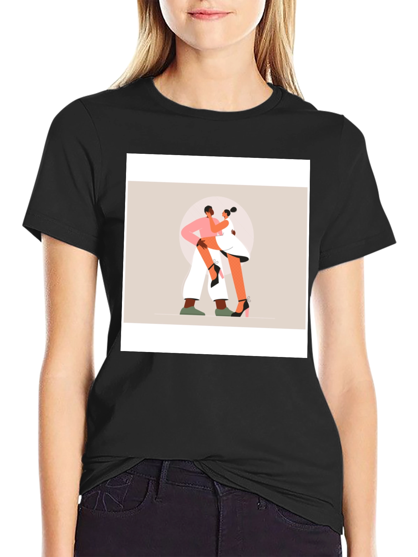 Romantic Dance Graphic Tee - Black