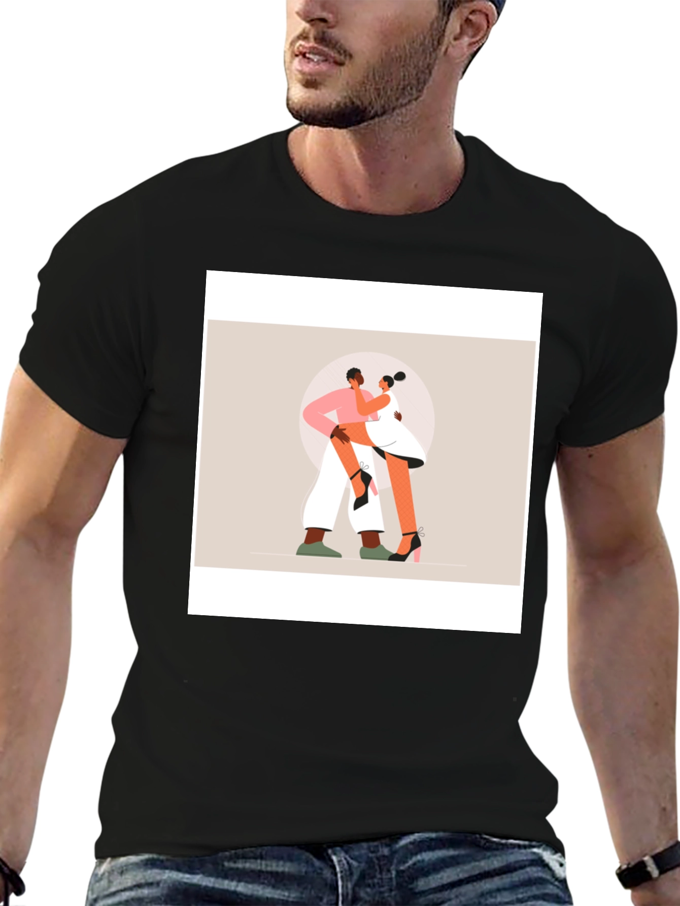 Romantic Dance Graphic Tee - Black