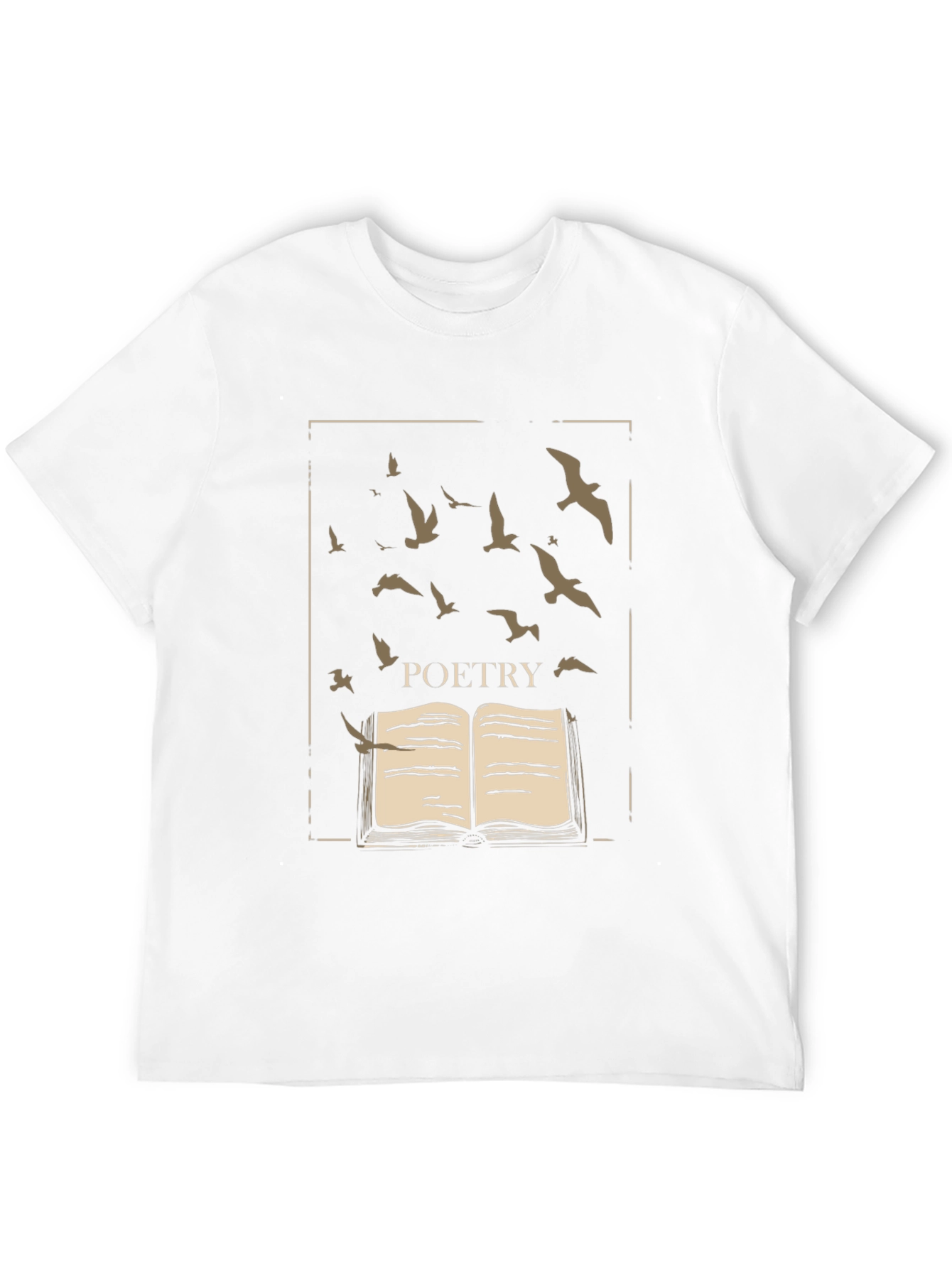 Poetry Book & Birds Graphic Tee - Black