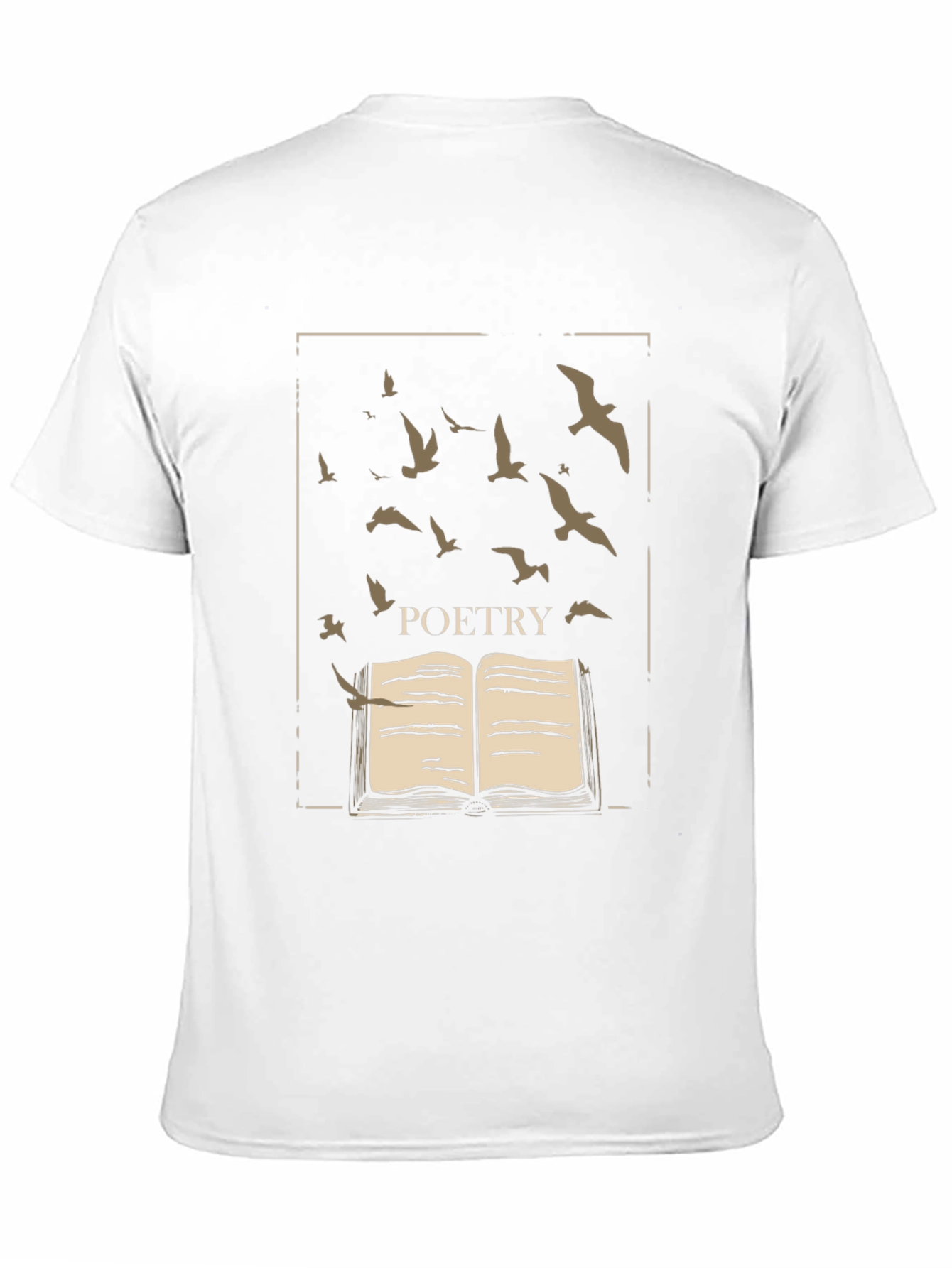 Poetry Book & Birds Graphic Tee - Black