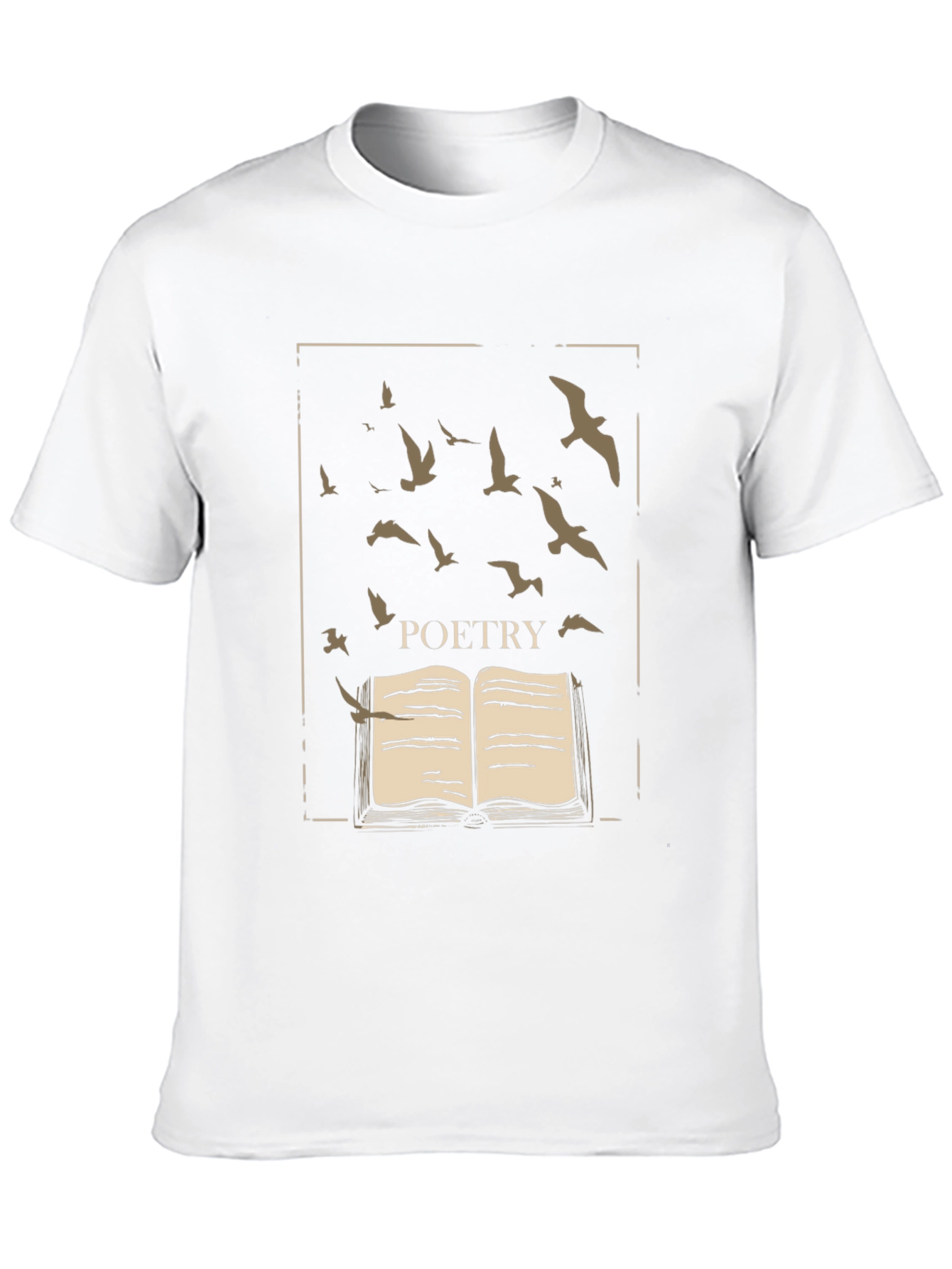 Poetry Book & Birds Graphic Tee - Black
