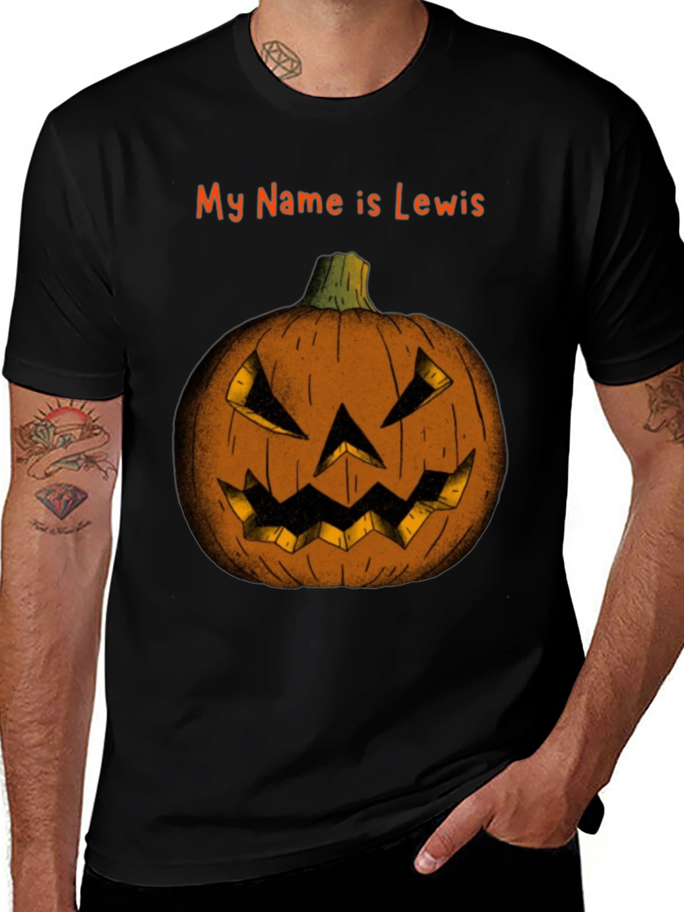 Halloween Pumpkin Tee - My Name is Lewis