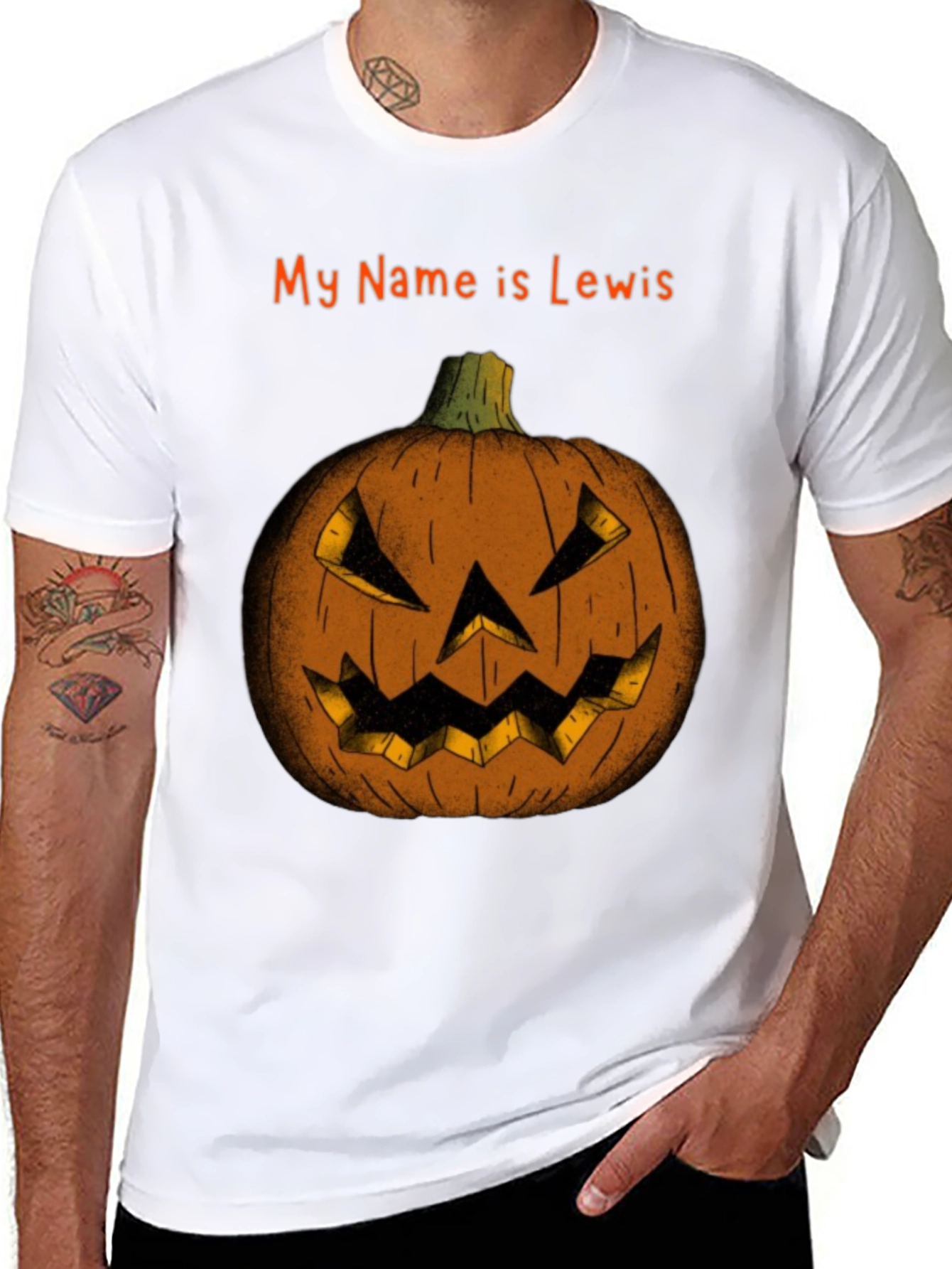 Halloween Pumpkin Tee - My Name is Lewis
