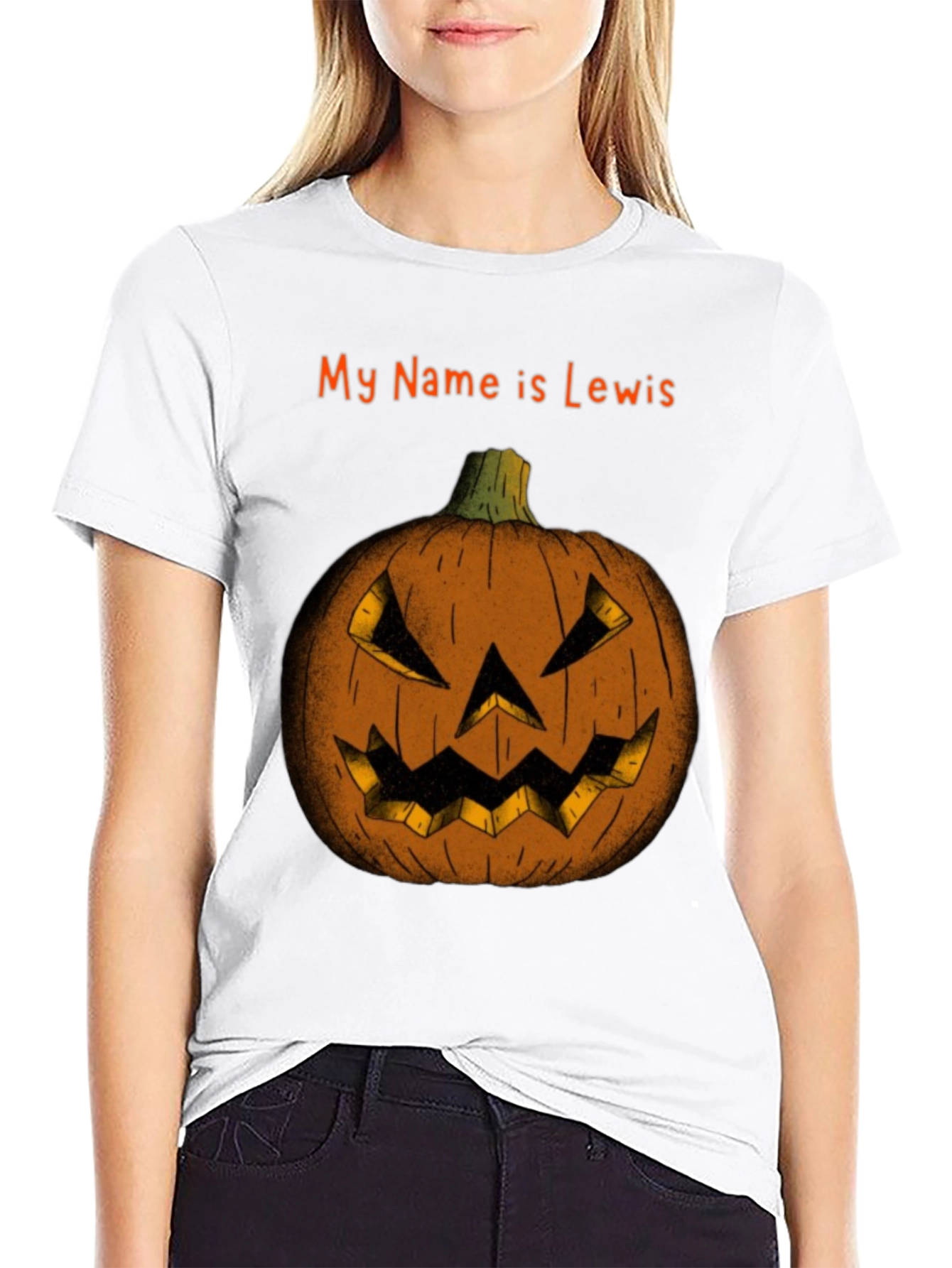 Halloween Pumpkin Tee - My Name is Lewis