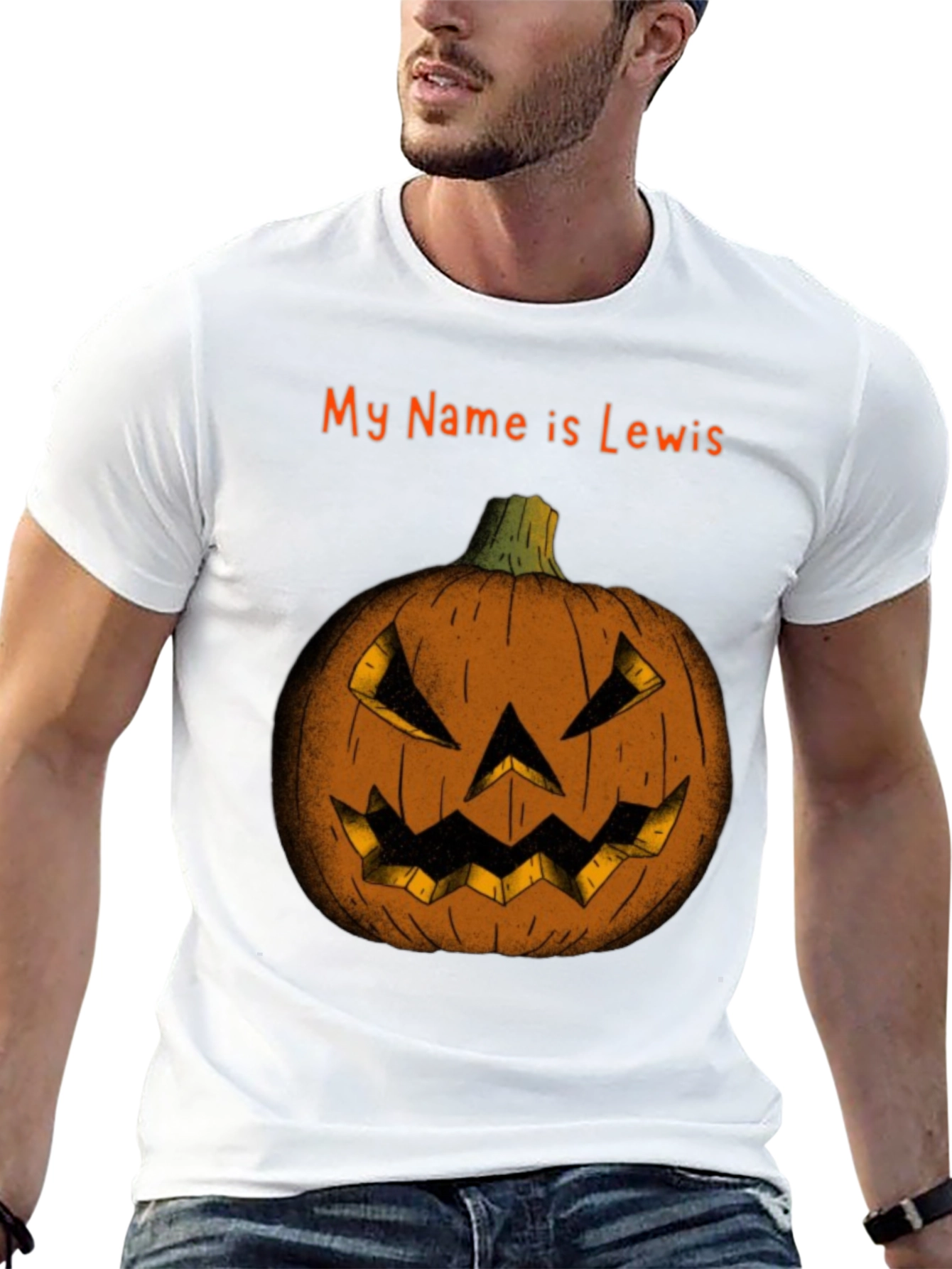 Halloween Pumpkin Tee - My Name is Lewis