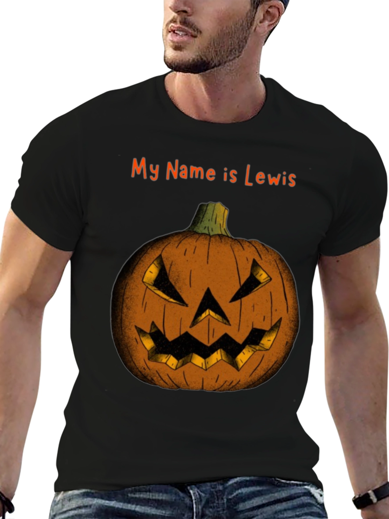 Halloween Pumpkin Tee - My Name is Lewis