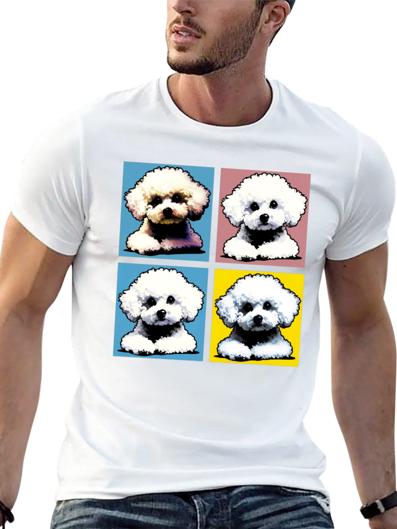 Pop Art Dog Tee - Bichon Frise Design Shirt
