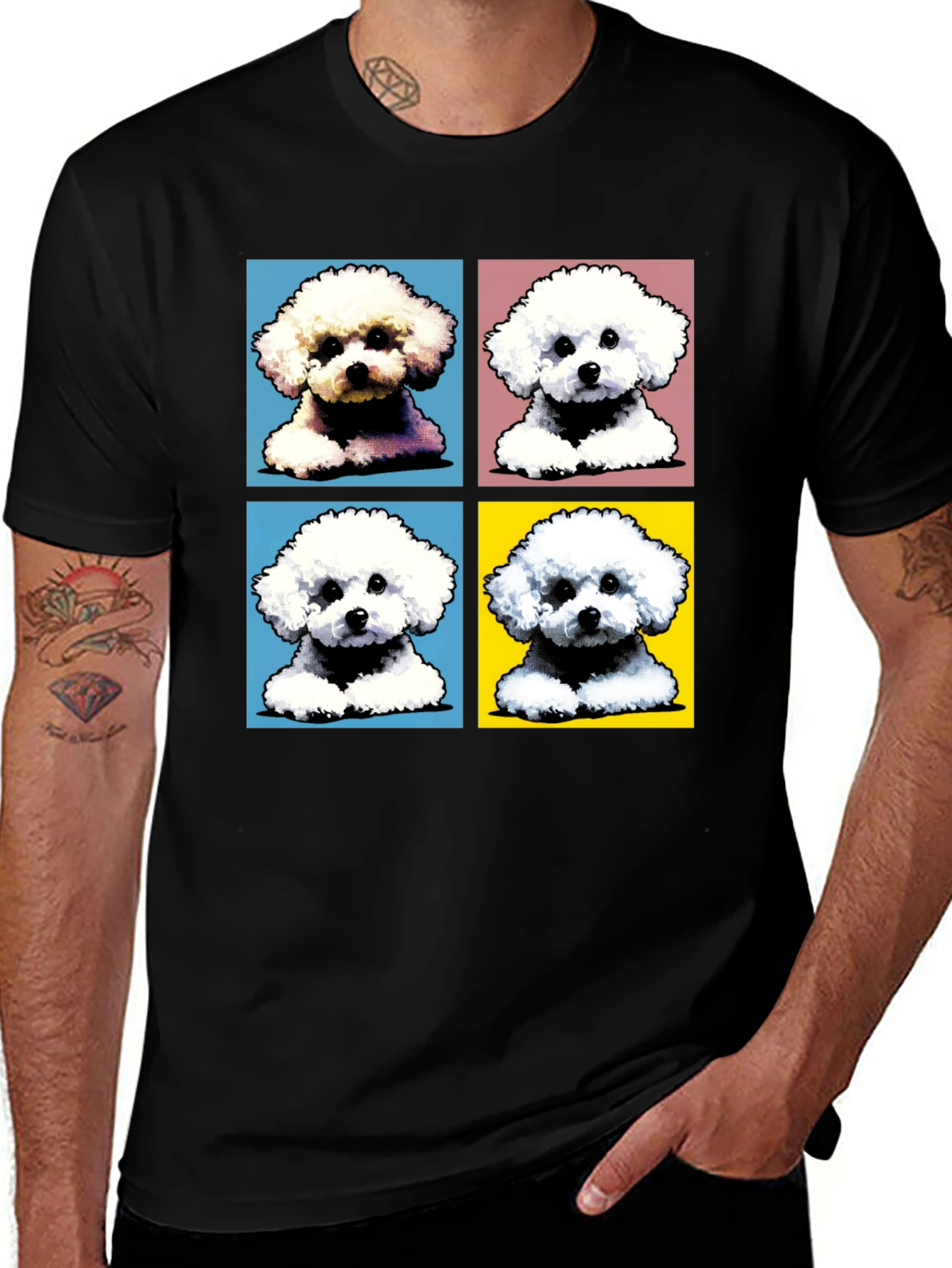 Pop Art Dog Tee - Bichon Frise Design Shirt