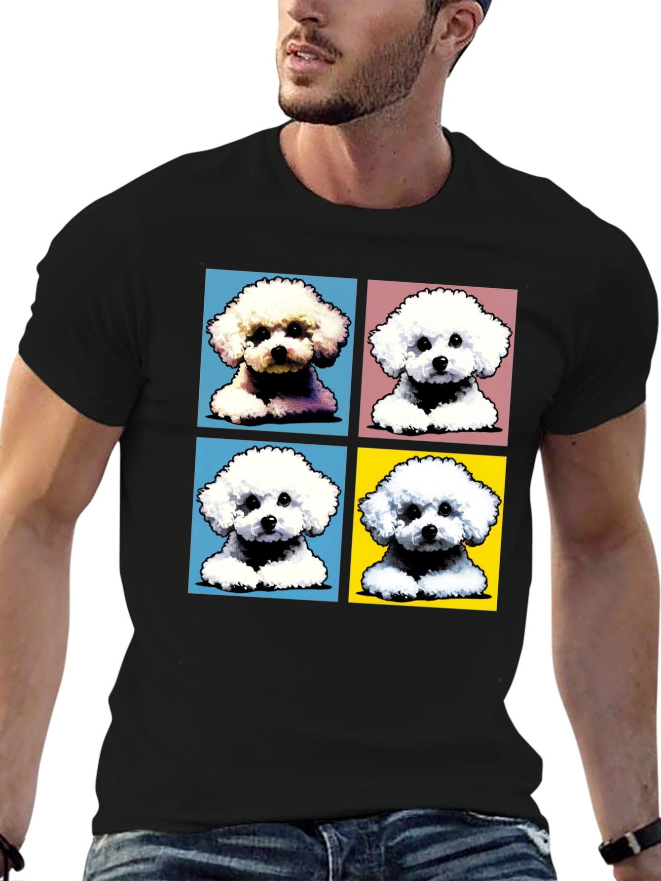 Pop Art Dog Tee - Bichon Frise Design Shirt