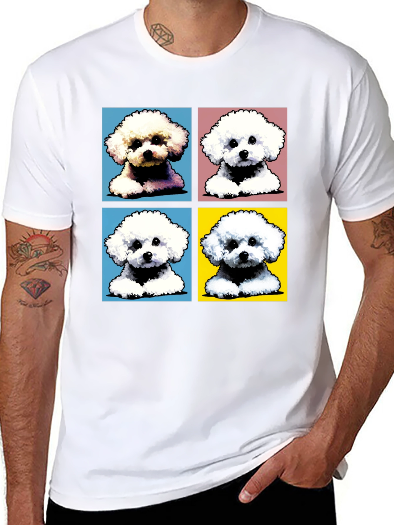 Pop Art Dog Tee - Bichon Frise Design Shirt