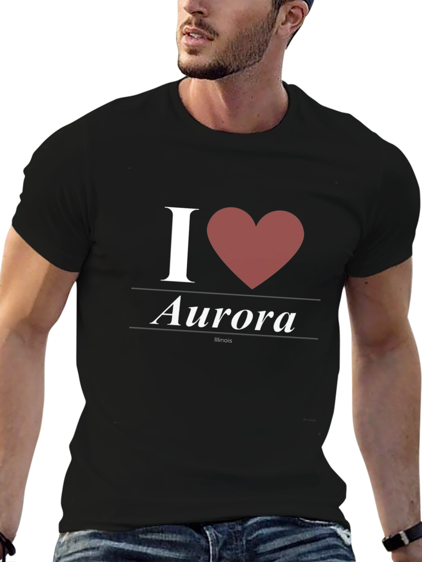 I Heart Aurora Illinois Black T-Shirt