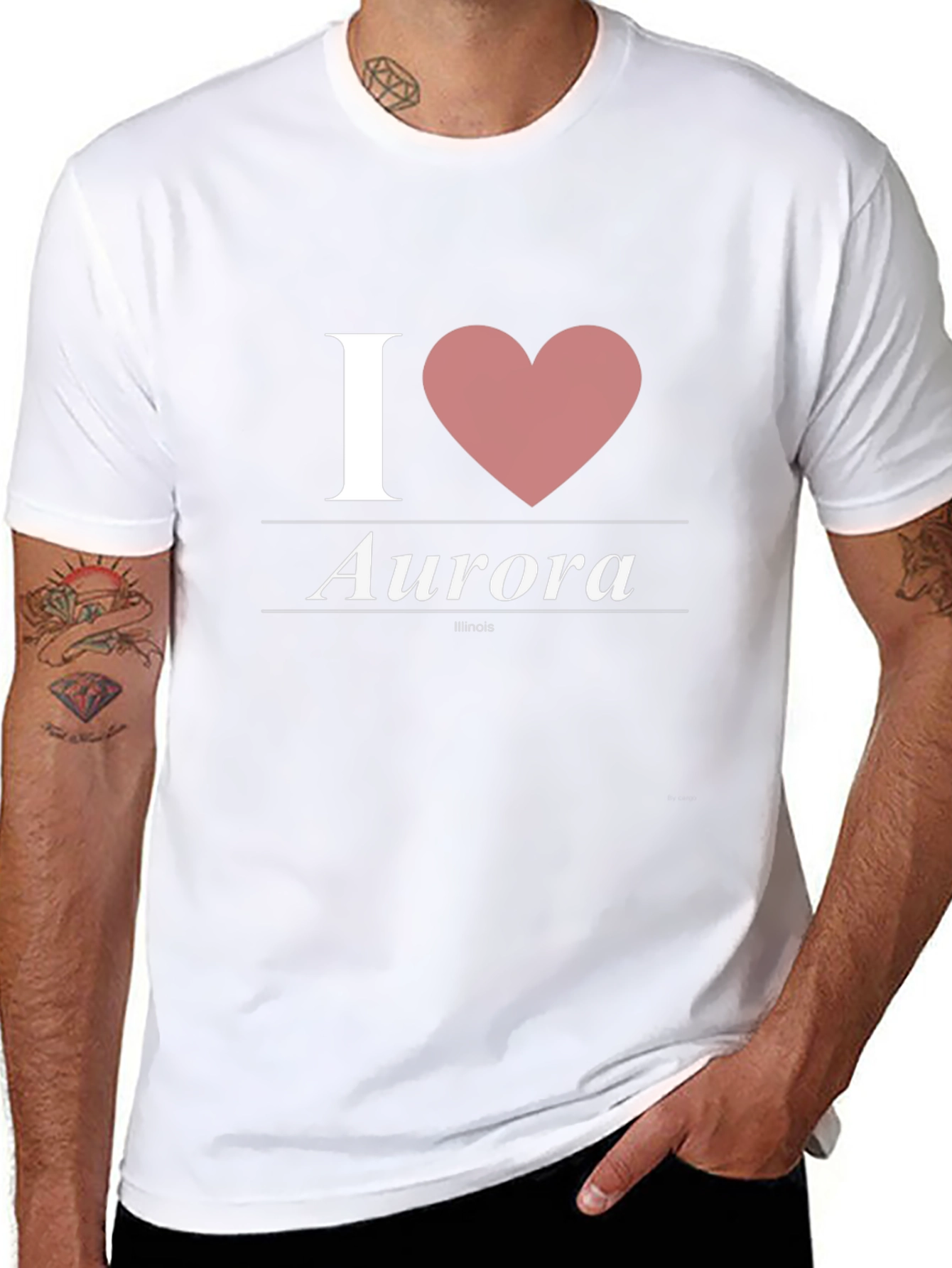 I Heart Aurora Illinois Black T-Shirt
