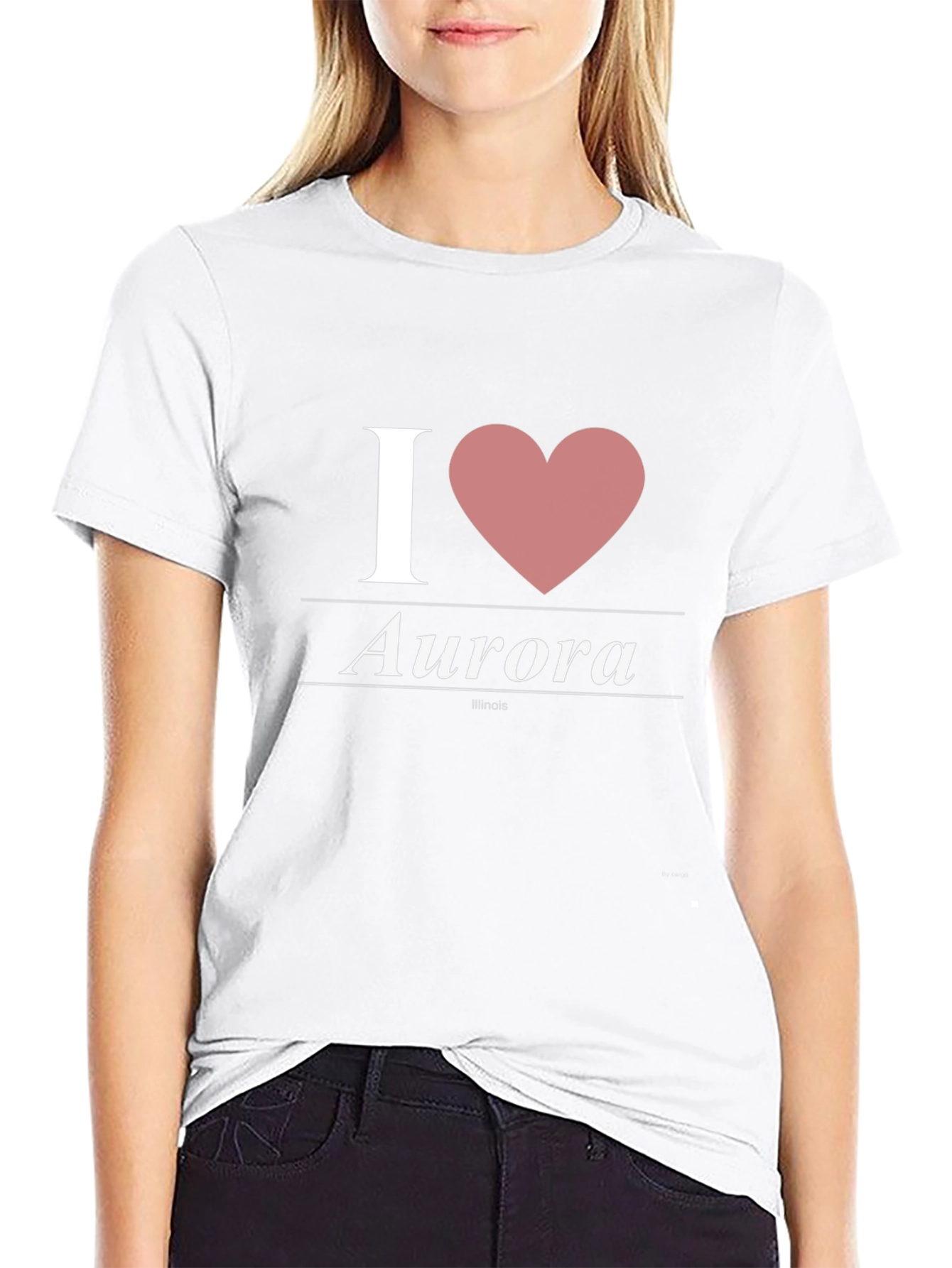 I Heart Aurora Illinois Black T-Shirt