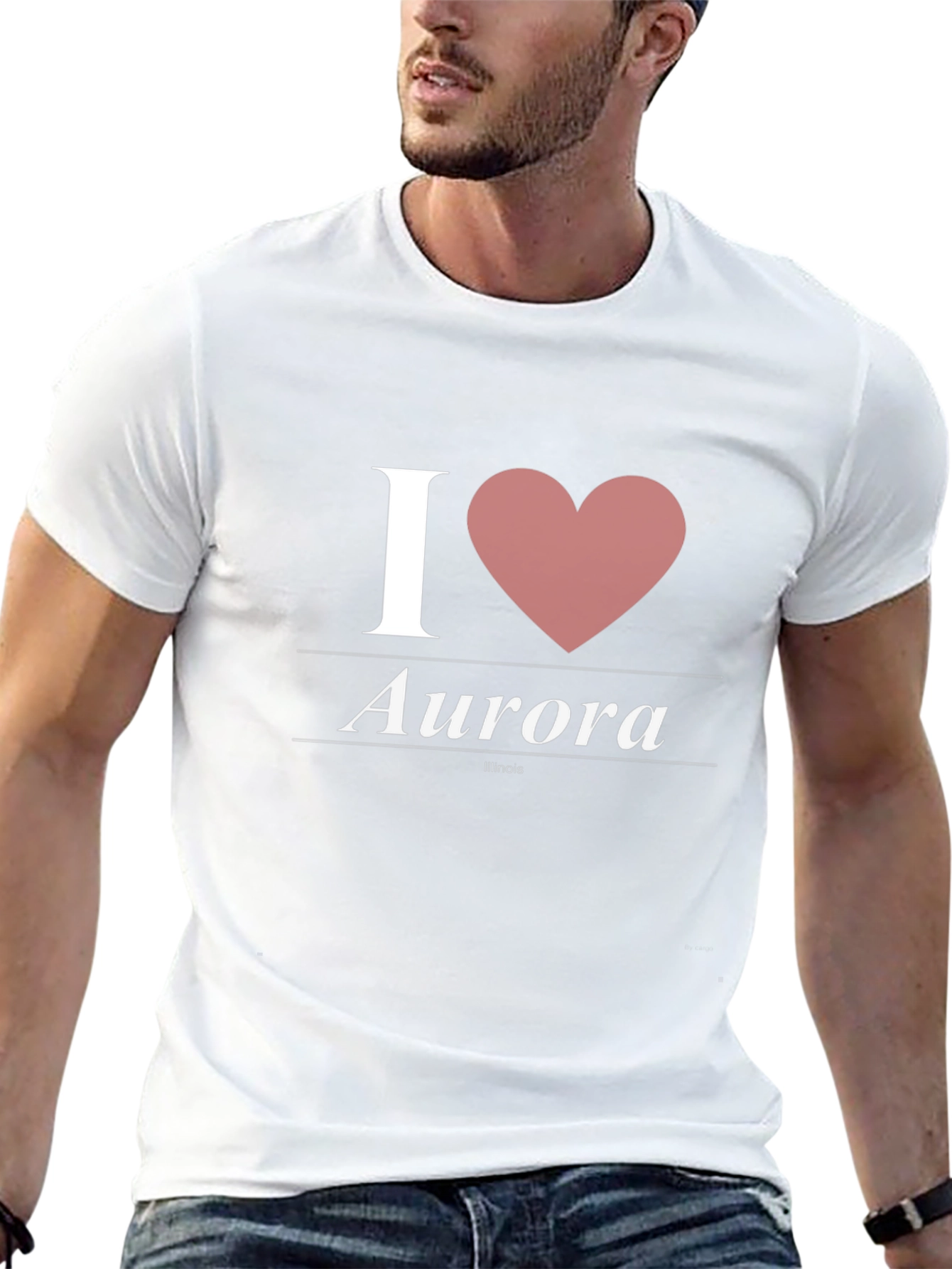 I Heart Aurora Illinois Black T-Shirt