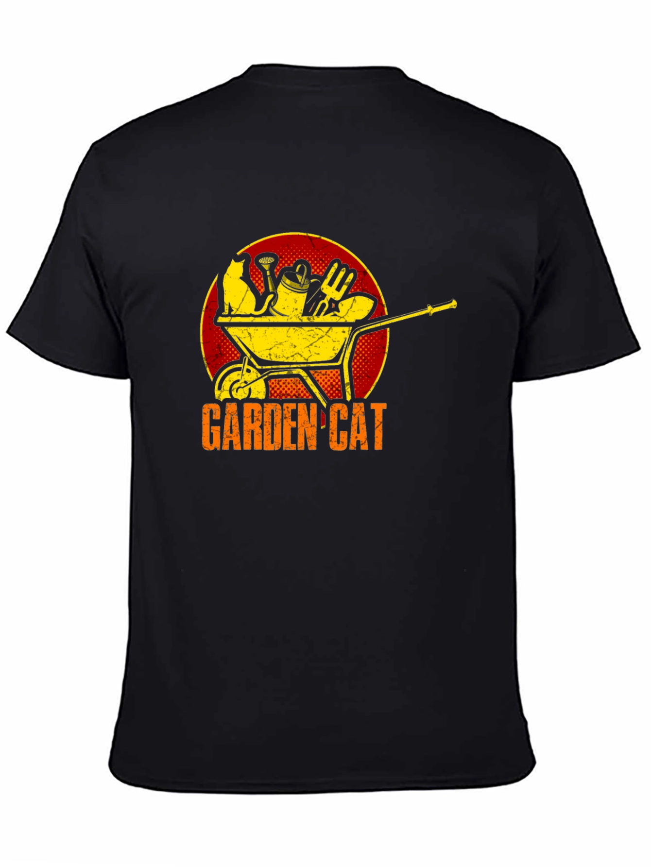 Garden Cat Graphic Tee - Wheelbarrow Design