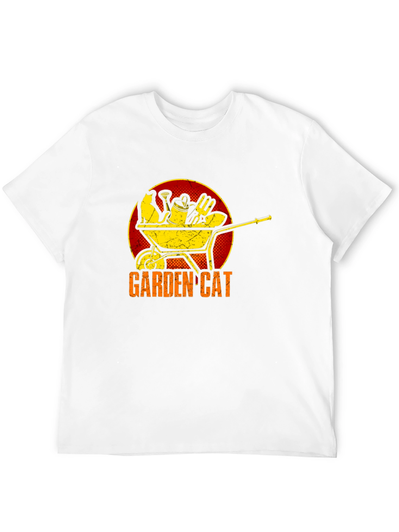 Garden Cat Graphic Tee - Wheelbarrow Design
