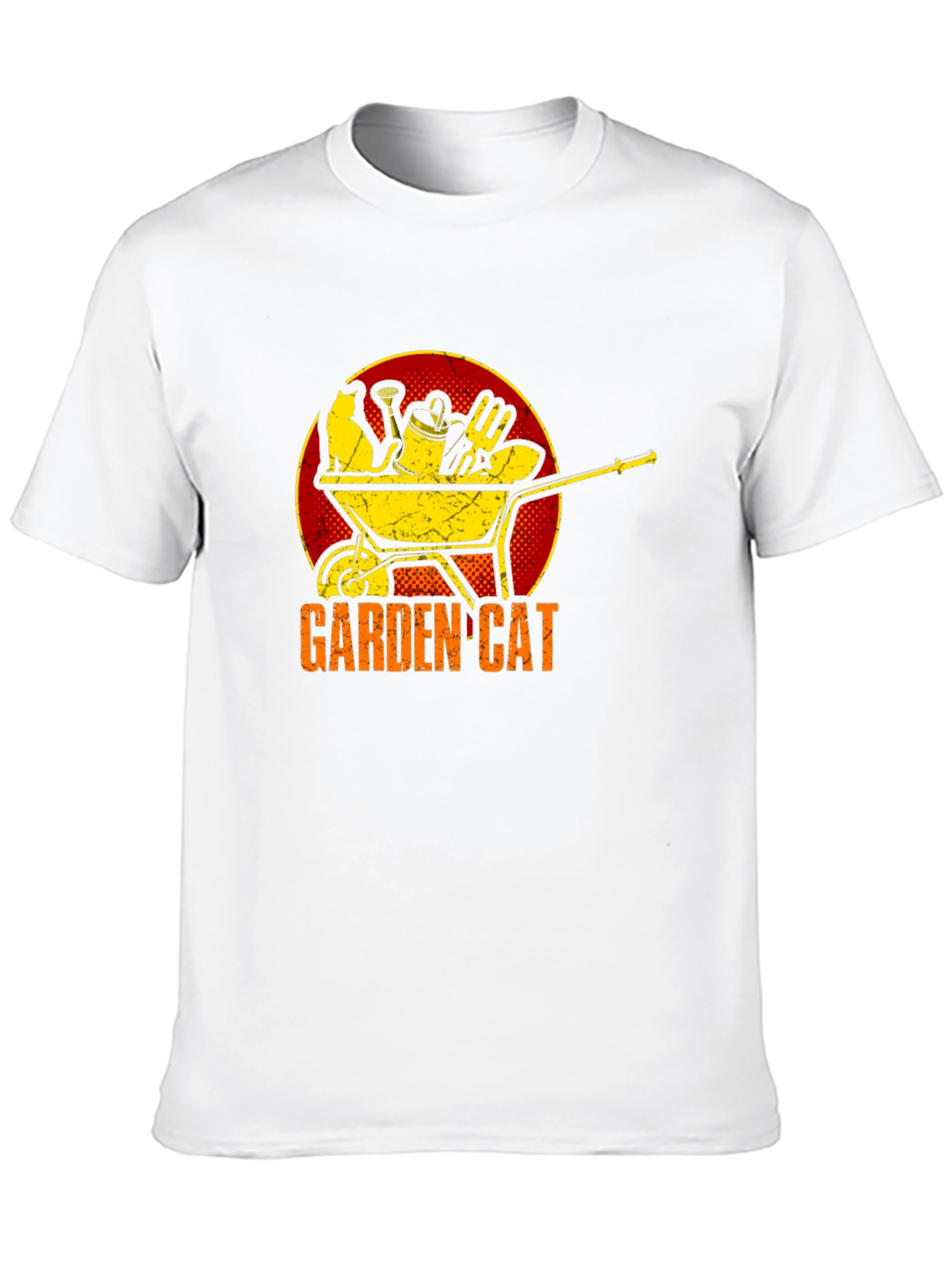 Garden Cat Graphic Tee - Wheelbarrow Design