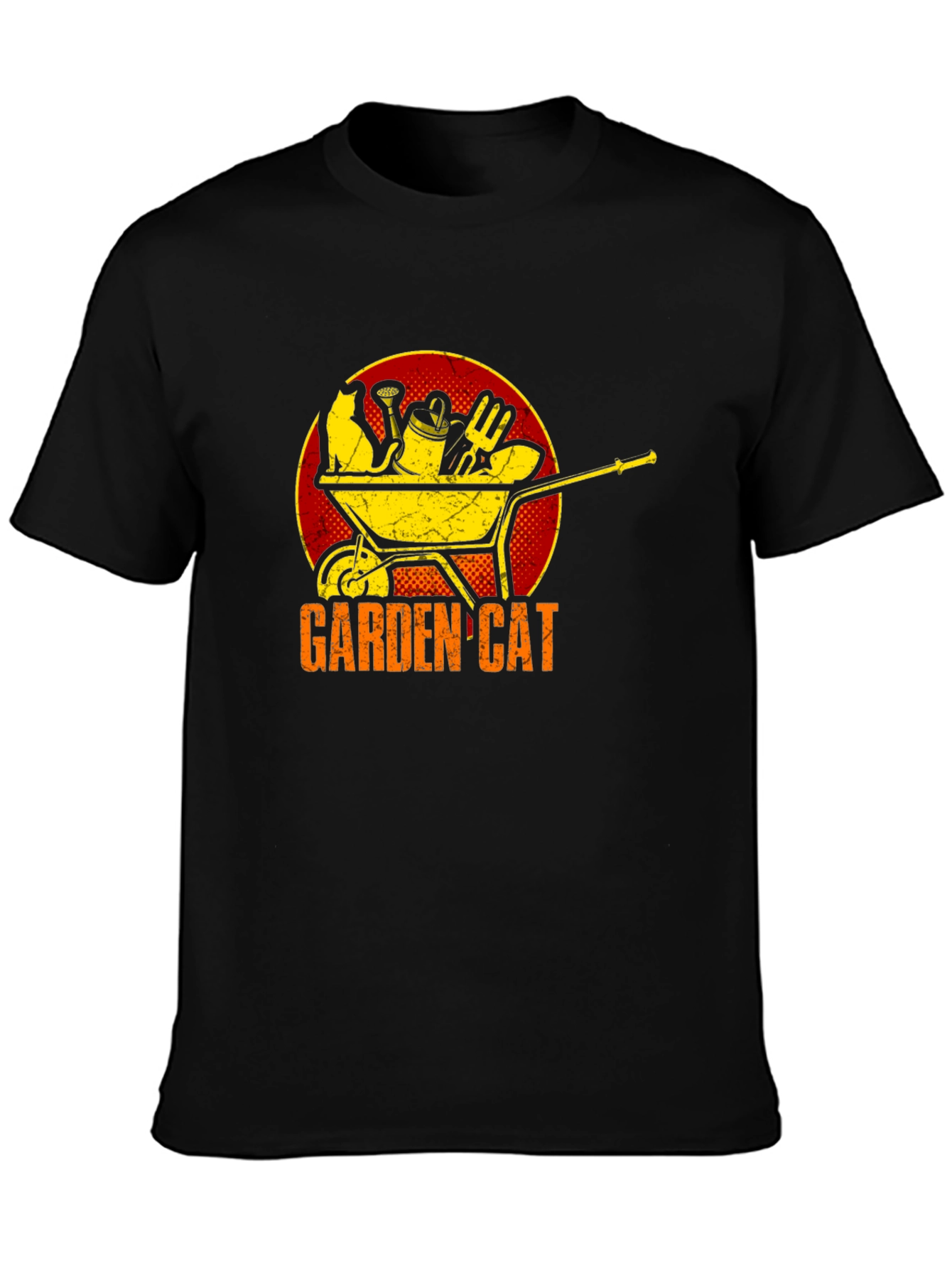 Garden Cat Graphic Tee - Wheelbarrow Design