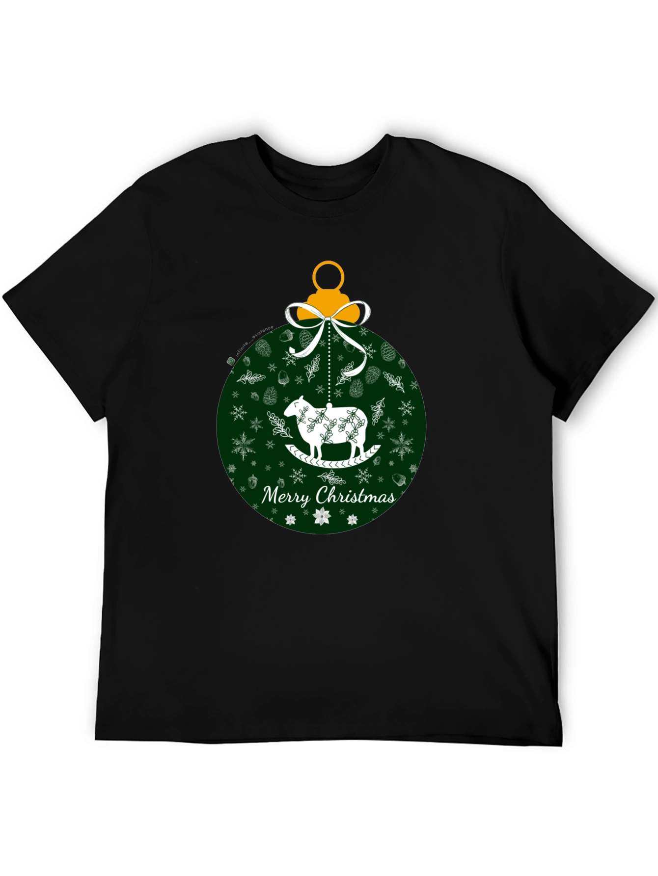 Merry Christmas Sheep Ornament Graphic Tee