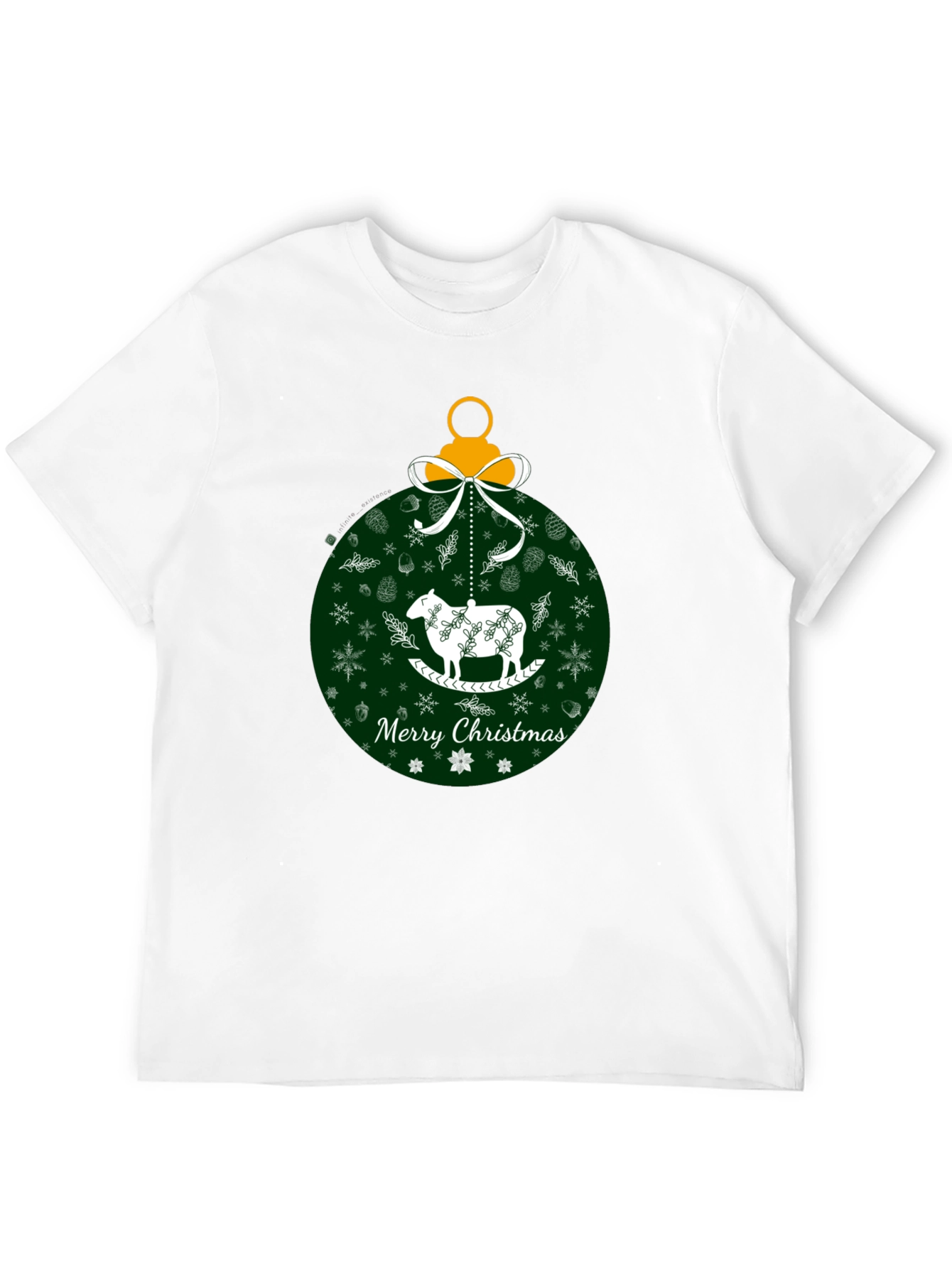 Merry Christmas Sheep Ornament Graphic Tee
