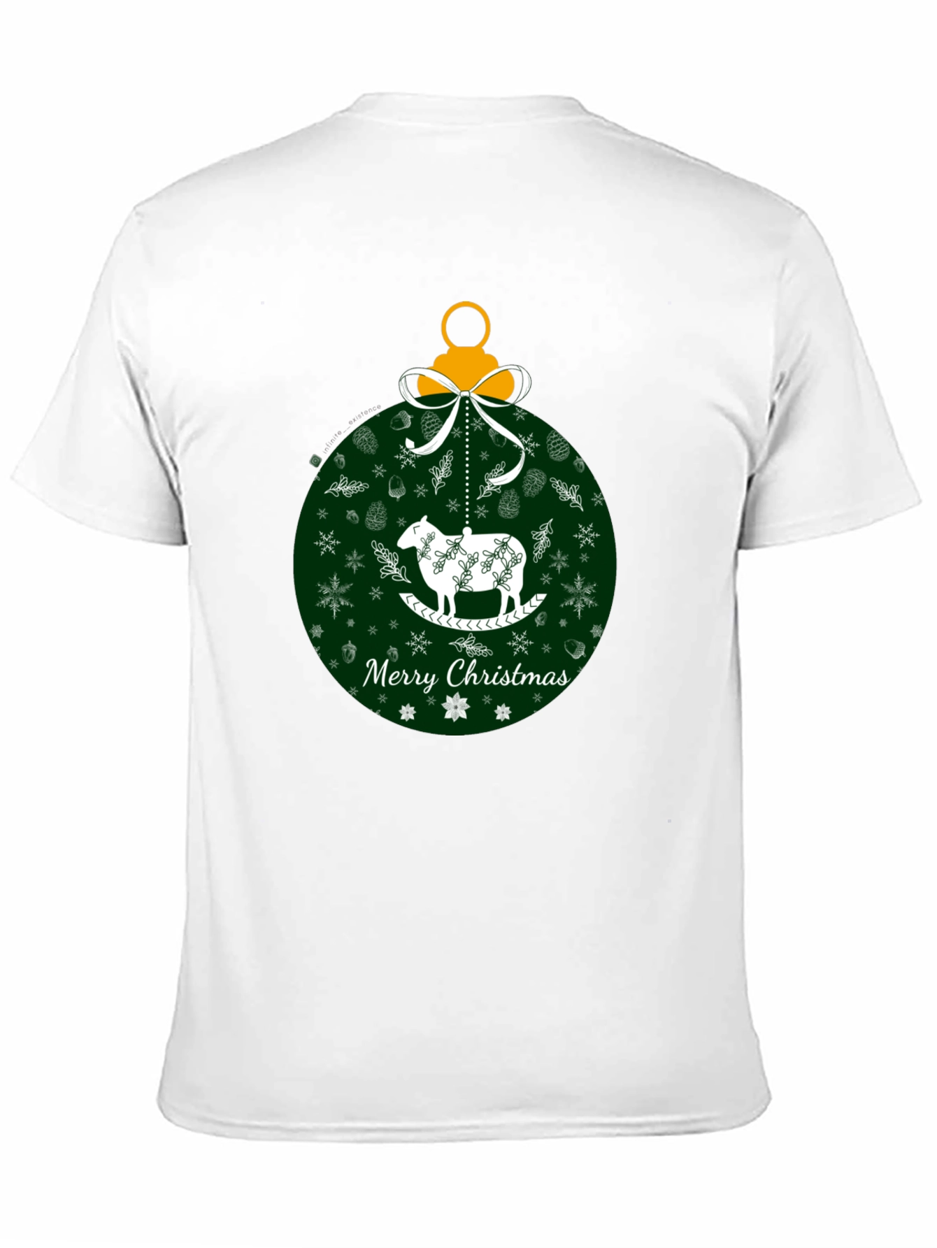 Merry Christmas Sheep Ornament Graphic Tee