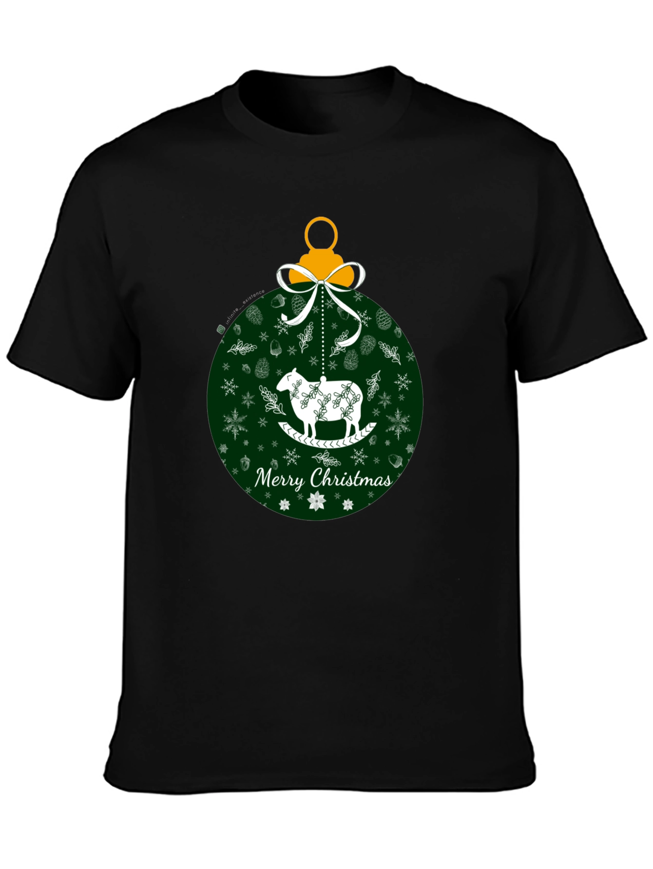 Merry Christmas Sheep Ornament Graphic Tee