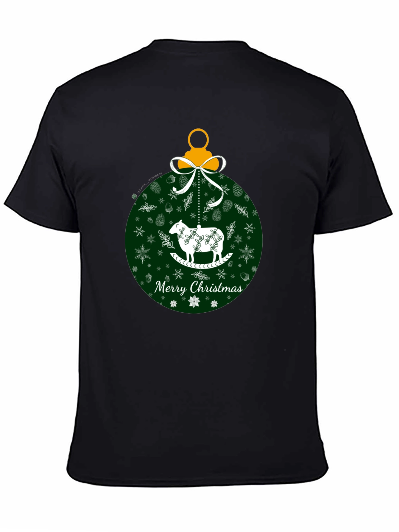Merry Christmas Sheep Ornament Graphic Tee